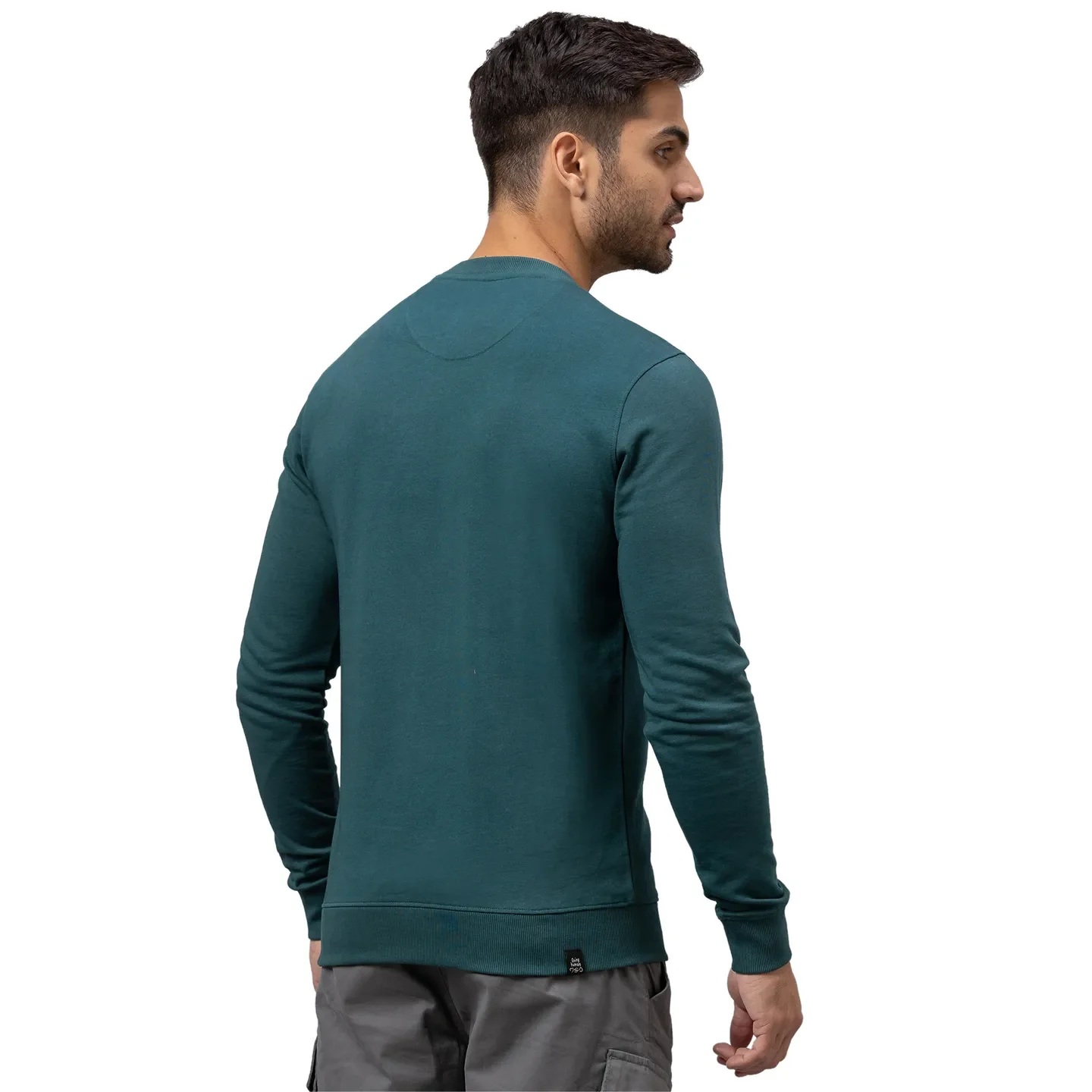 Forest Green Regular Fit Men's Sweatshirt by Being Human Clothing - Image 3