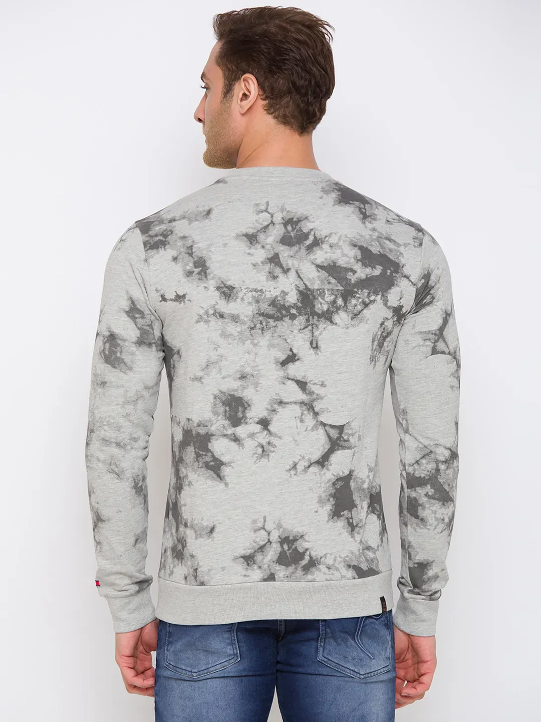 Grey Regular Fit Round Neck Long Sleeves Cotton Men's Sweatshirt by Being Human Clothing - Image 4