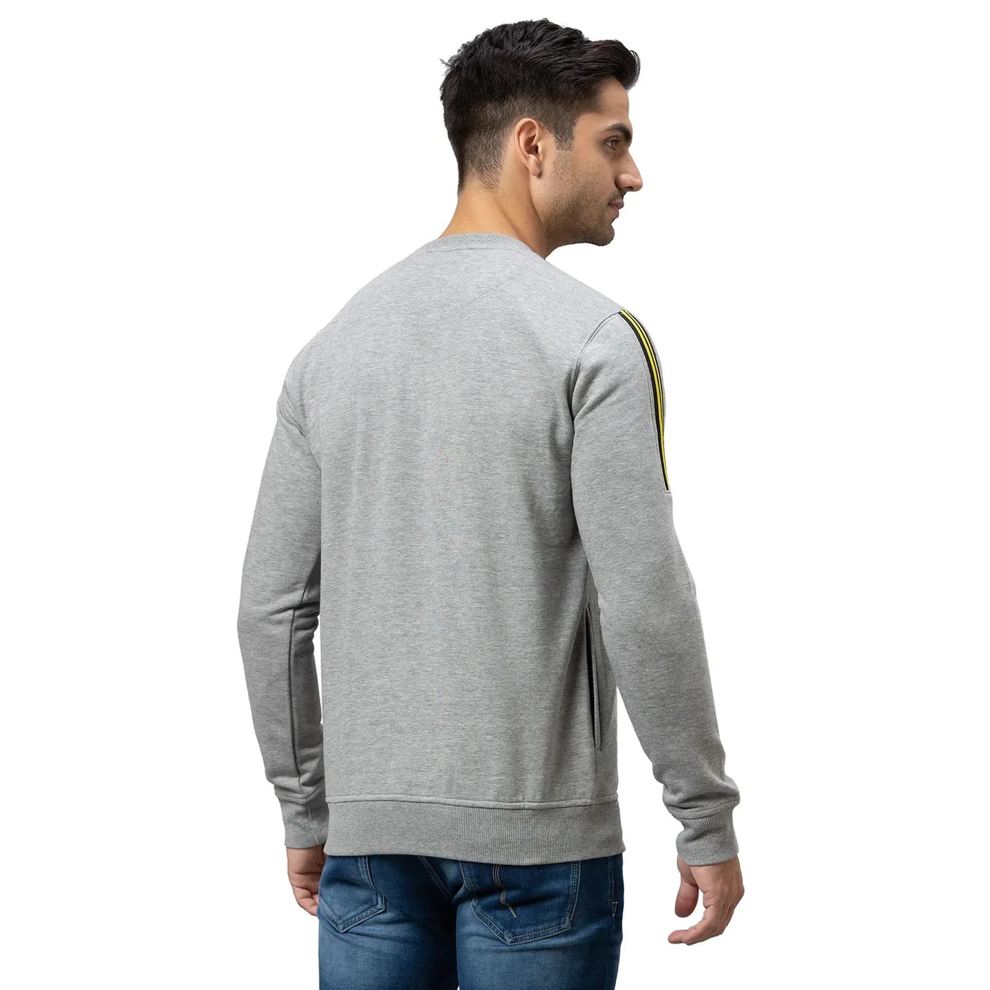 Grey Regular Fit Men's Sweatshirt by Being Human Clothing - Image 3