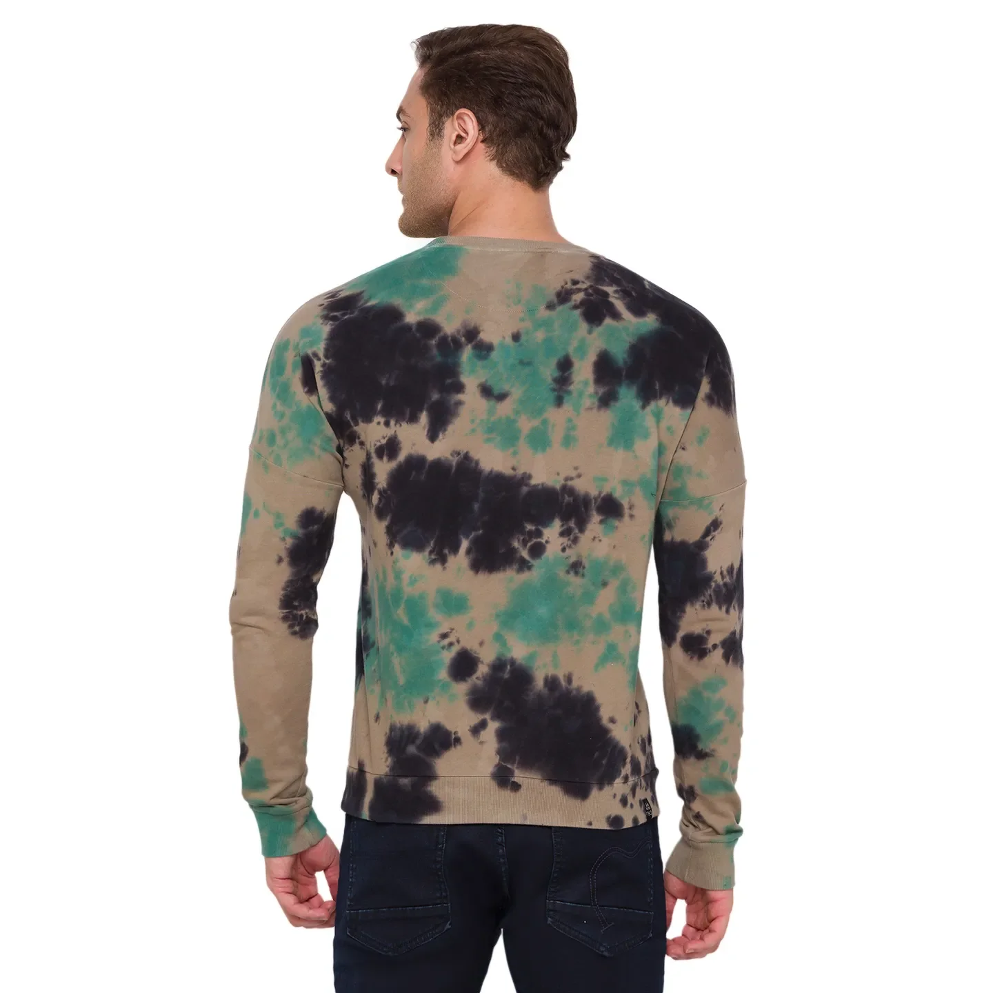 Brown Regular Fit Round Neck Long Sleeves Cotton Men's Sweatshirt by Being Human Clothing - Image 3