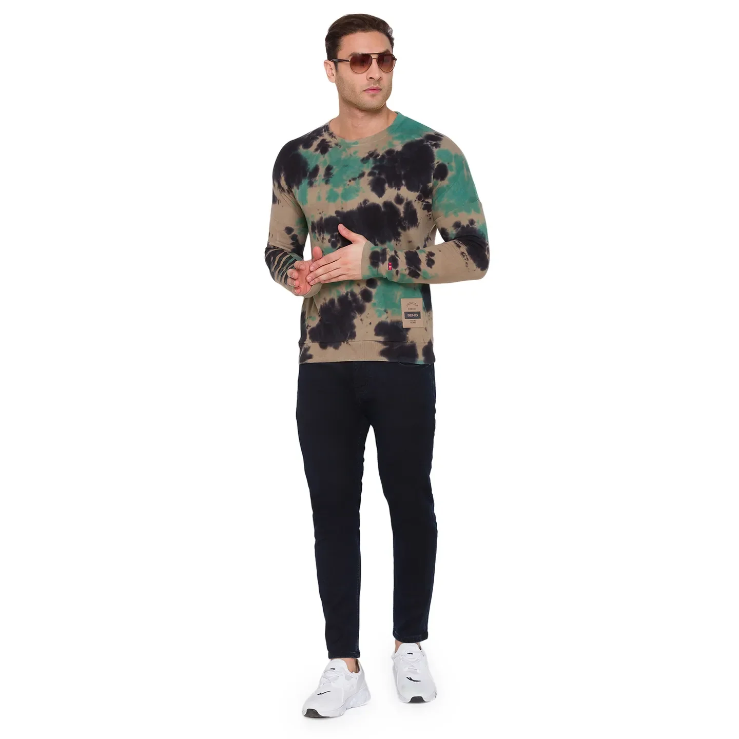 Brown Regular Fit Round Neck Long Sleeves Cotton Men's Sweatshirt by Being Human Clothing - Image 6