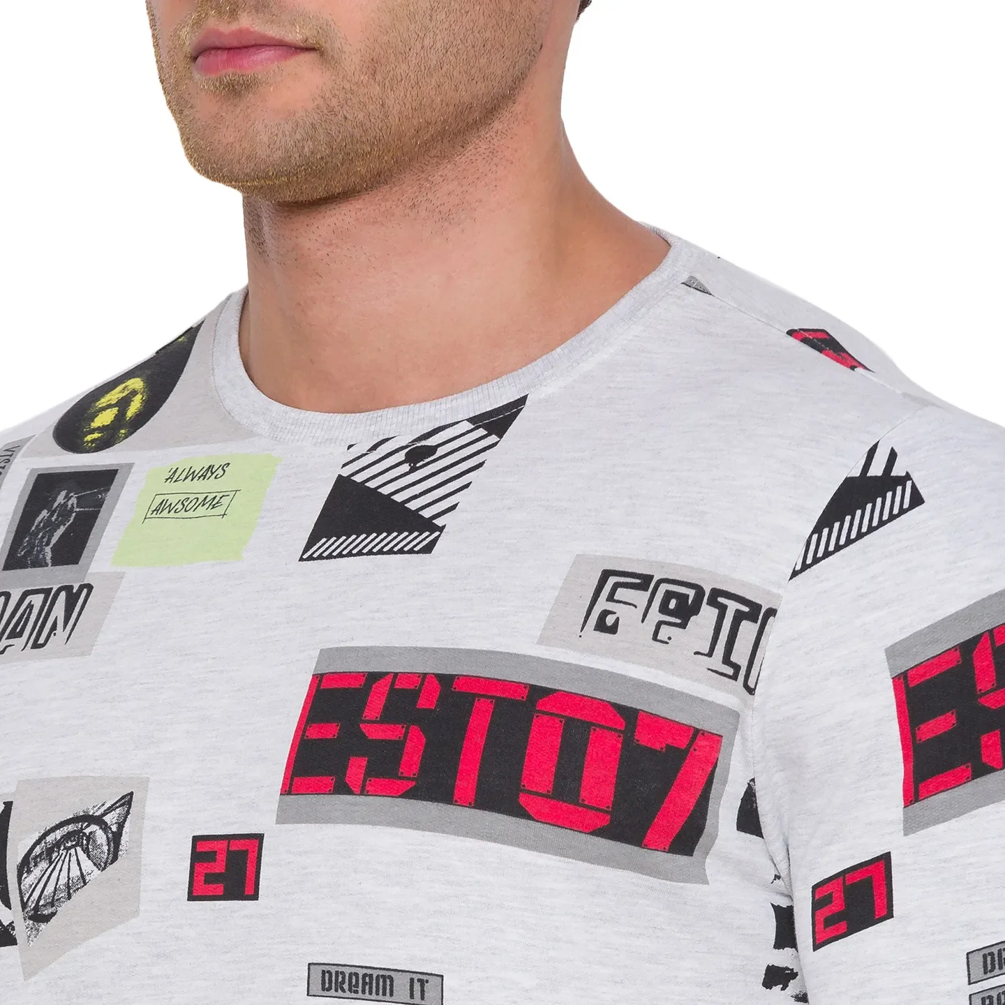 Grey Regular Fit Round Neck Long Sleeves Cotton Men's Sweatshirt by Being Human Clothing - Image 5