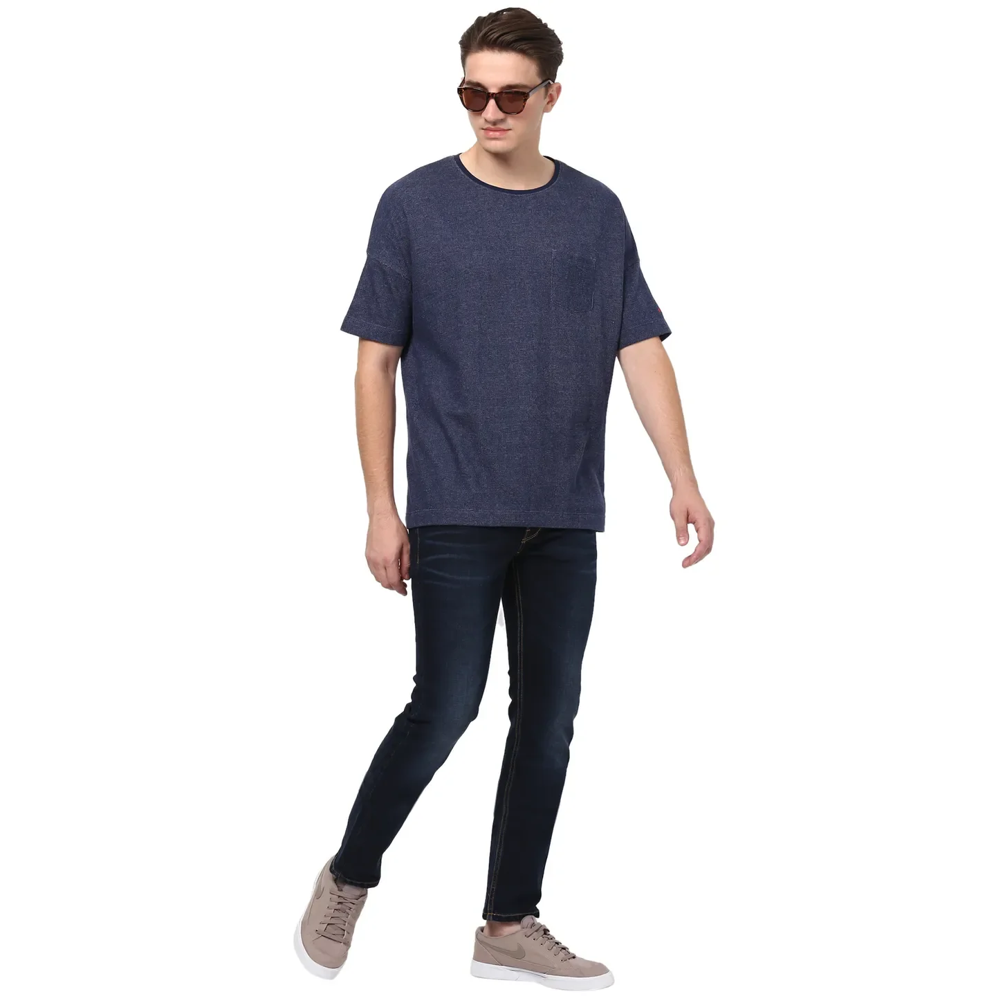 Navy Regular Fit Men's Sweatshirt by Being Human Clothing - Image 2