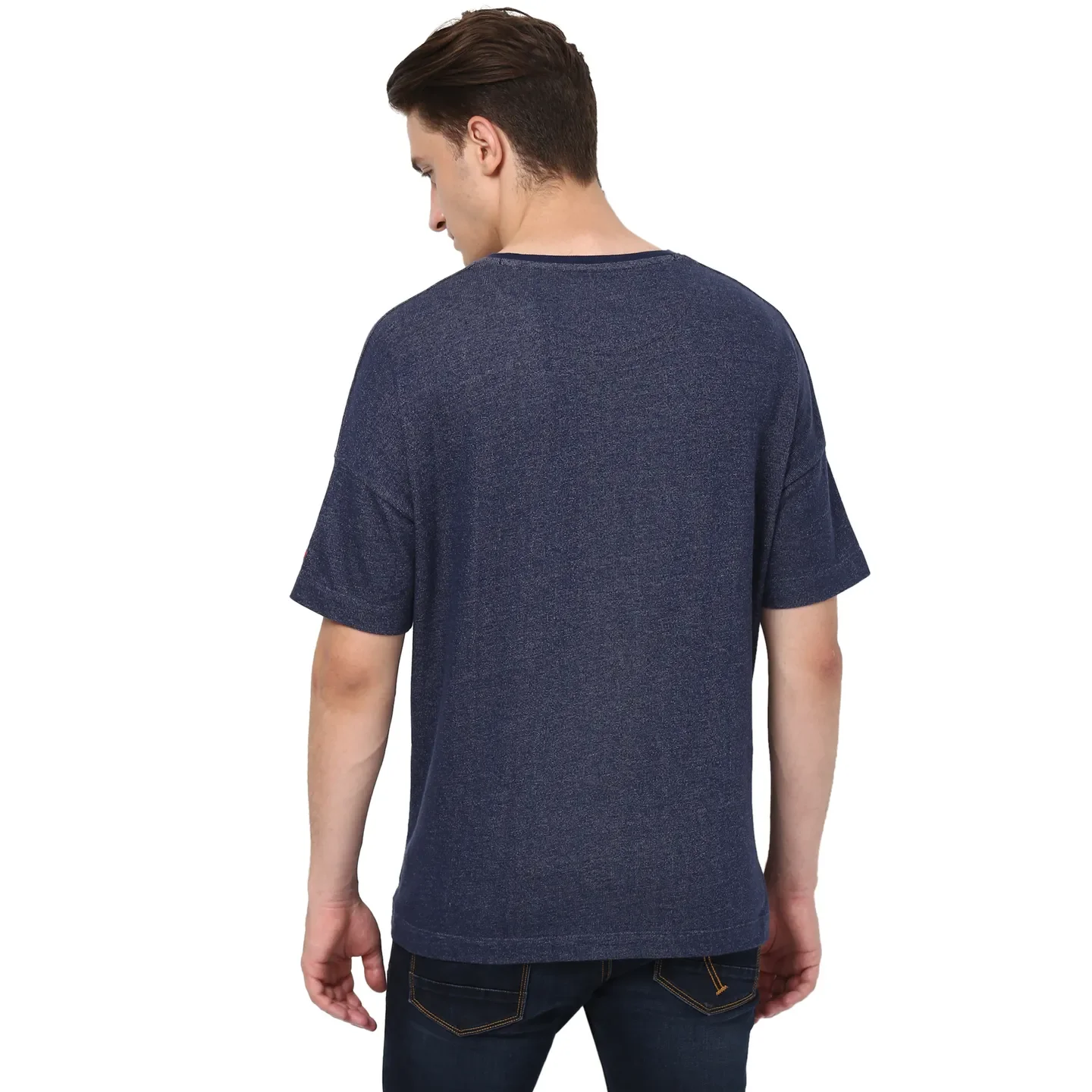 Navy Regular Fit Men's Sweatshirt by Being Human Clothing - Image 3