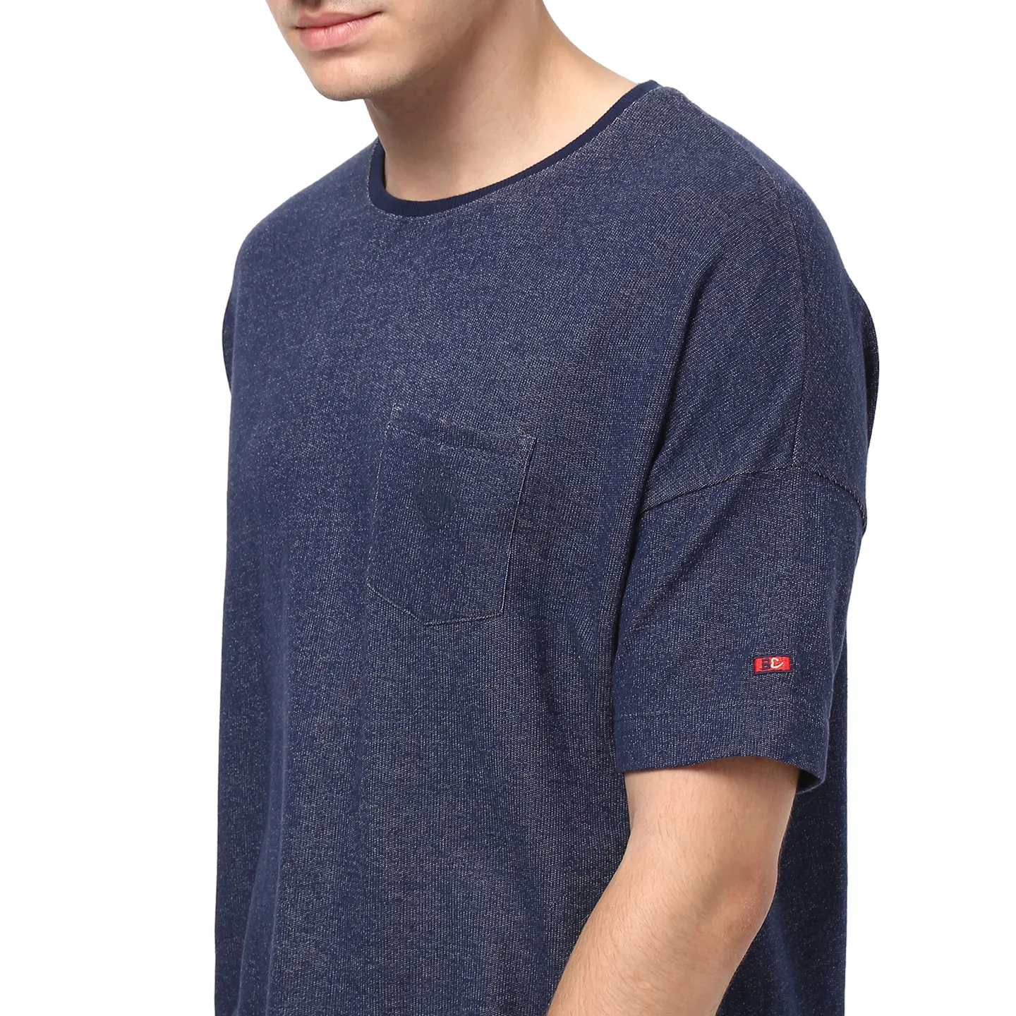 Navy Regular Fit Men's Sweatshirt by Being Human Clothing - Image 4