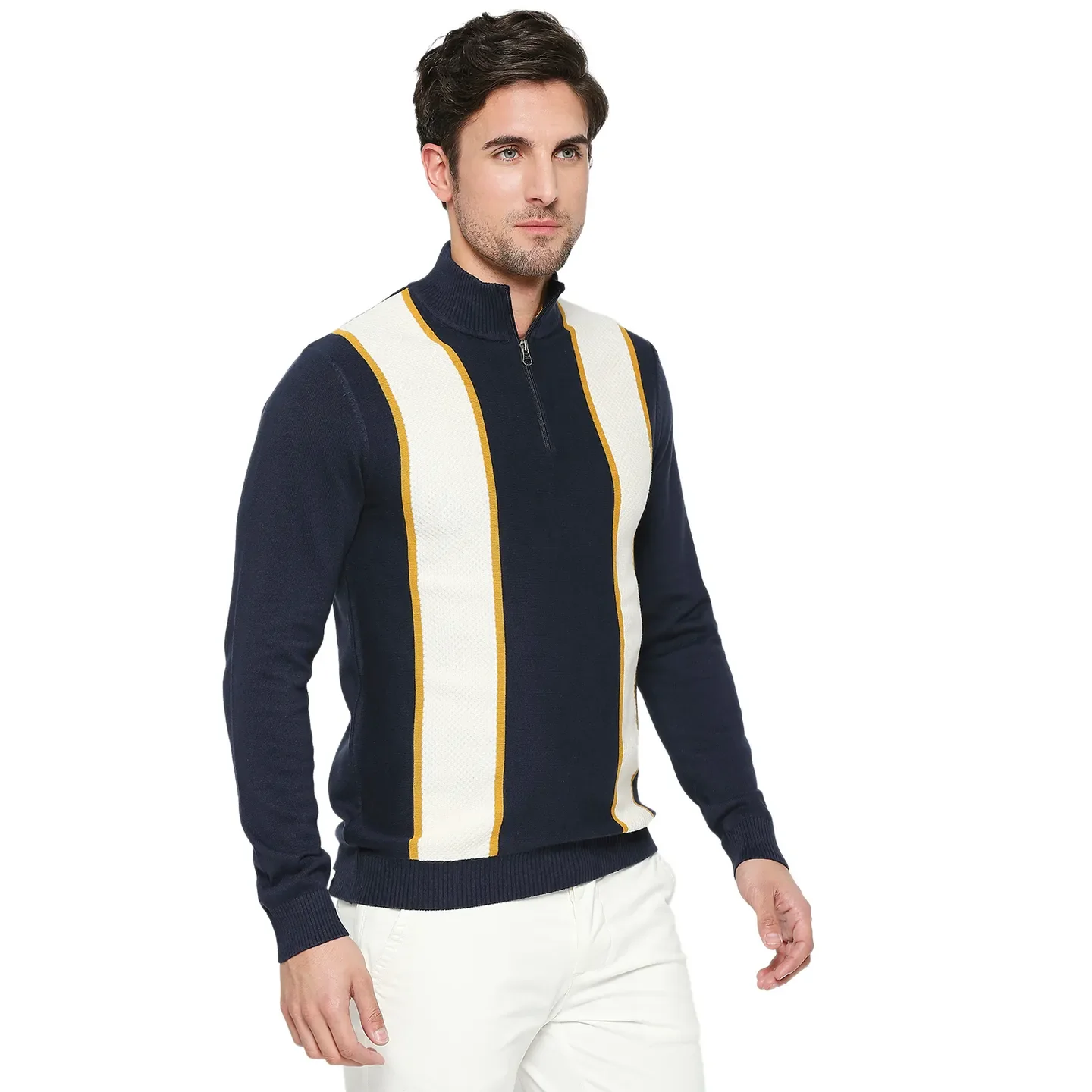 Blue Regular Fit Round Neck Long Sleeves Men's Sweatshirt by Being Human Clothing - Image 3
