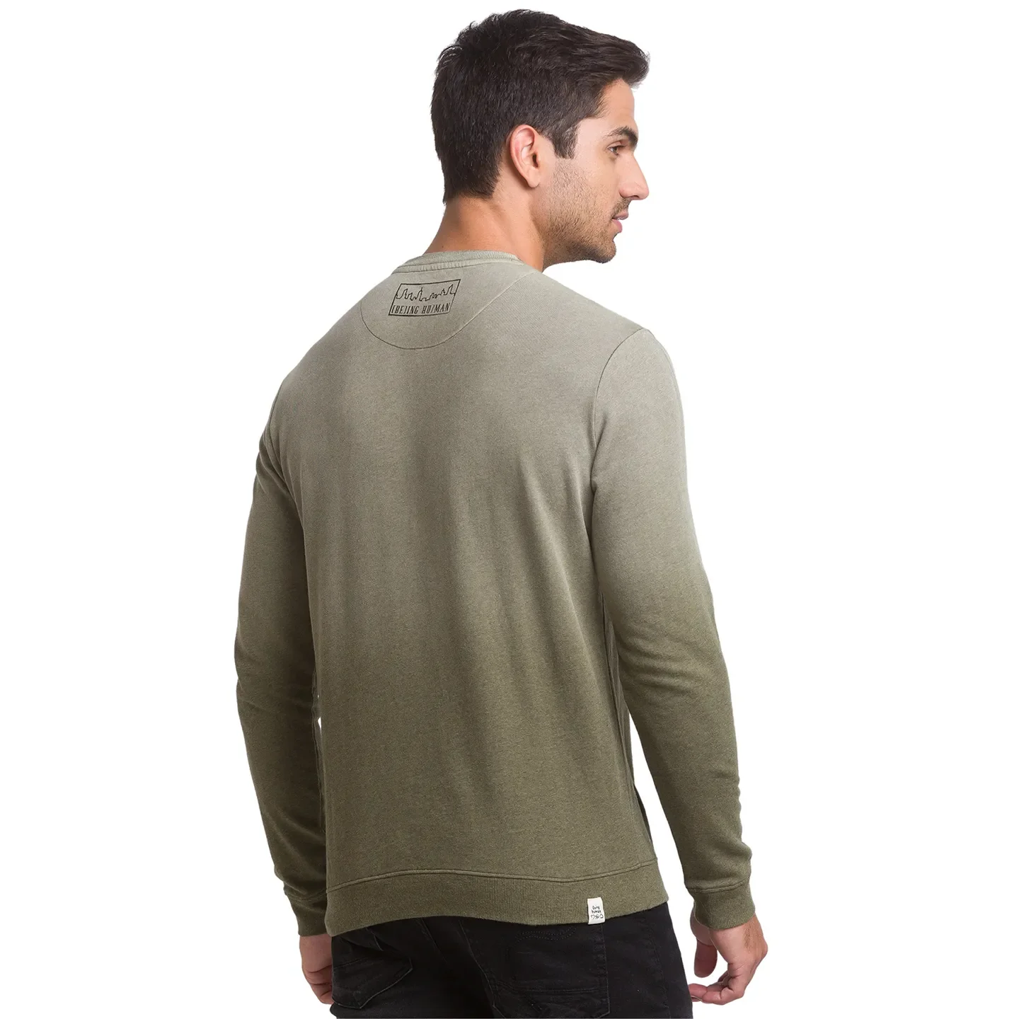 Olive Regular Fit Men's Sweatshirt by Being Human Clothing - Image 3