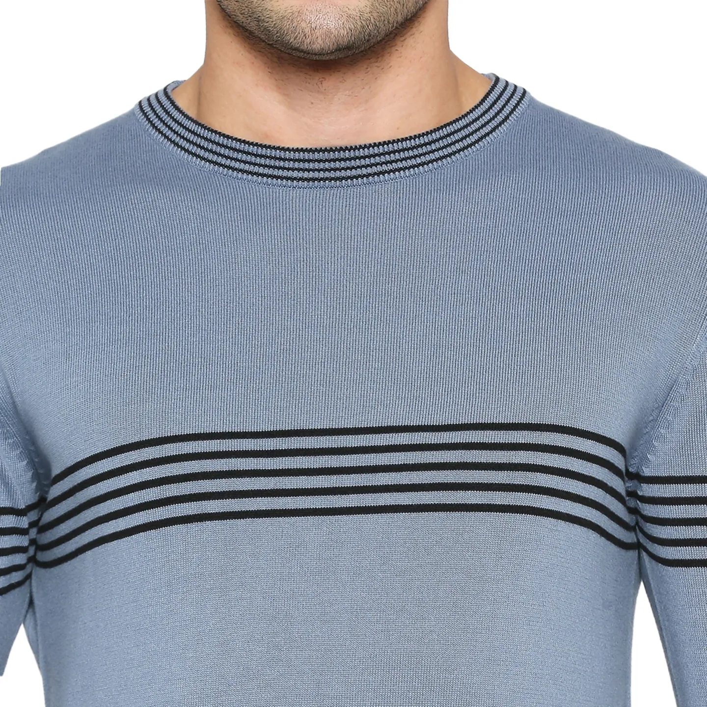Blue Regular Fit Round Neck Long Sleeves Men's Sweatshirt by Being Human Clothing - Image 5