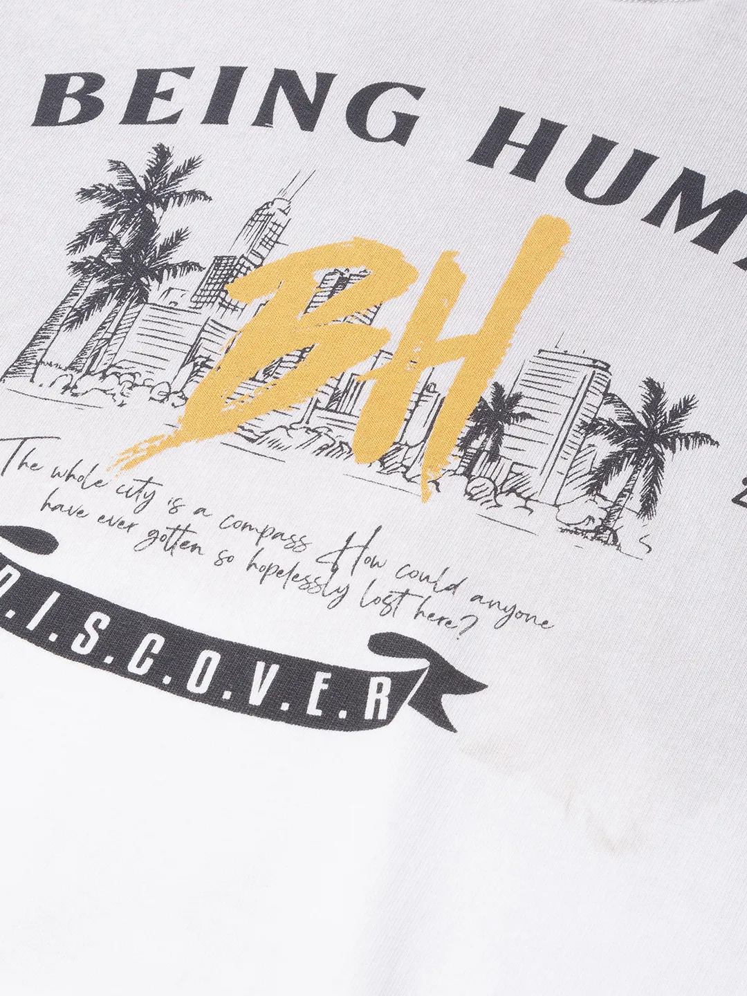 White Regular Fit Men's Sweatshirt by Being Human Clothing - Image 5