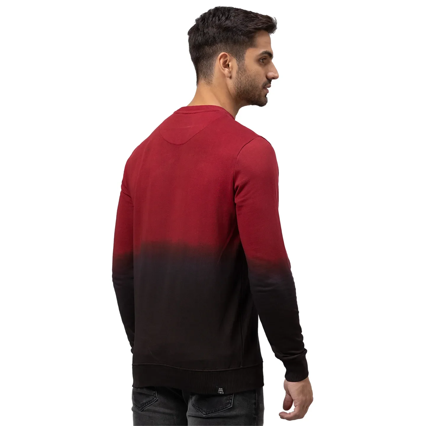 Red Regular Fit Round Neck Long Sleeves Cotton Men's Sweatshirt by Being Human Clothing - Image 3