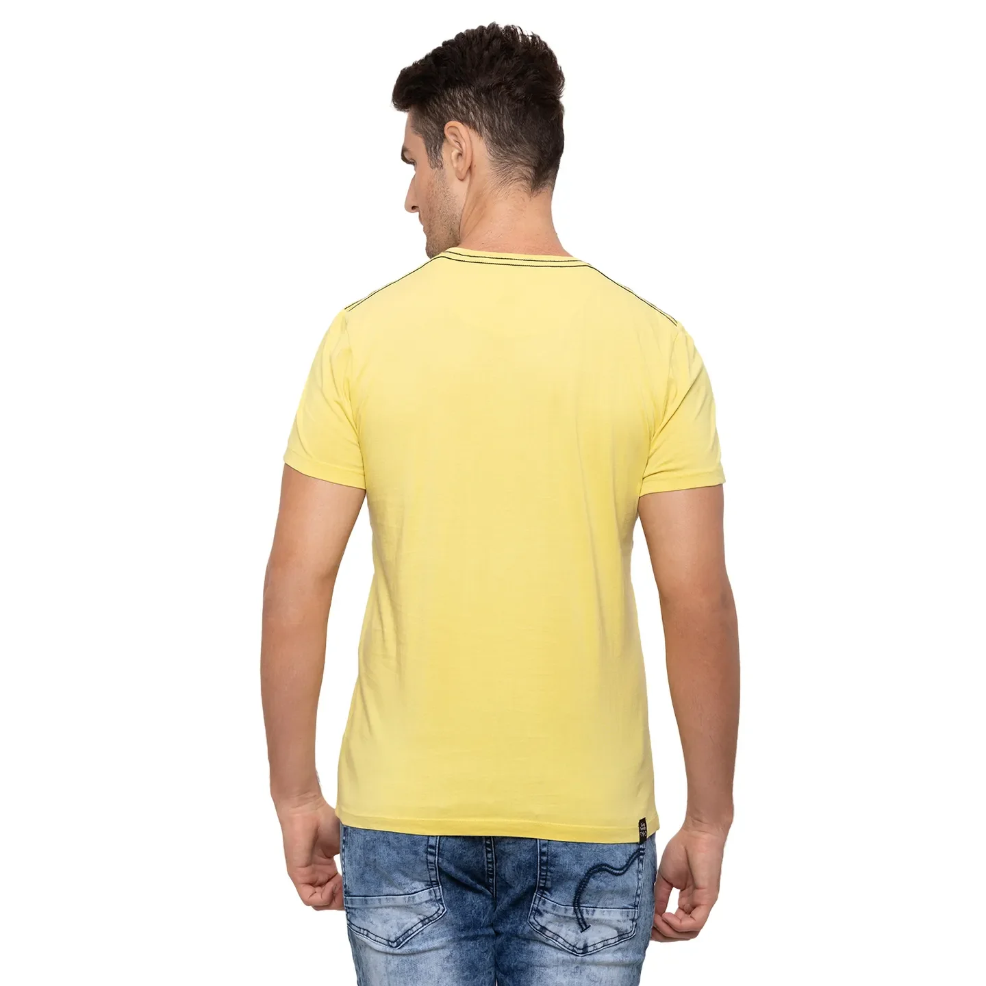 Yellow Regular Fit Men's T-Shirt by Being Human Clothing - Image 3