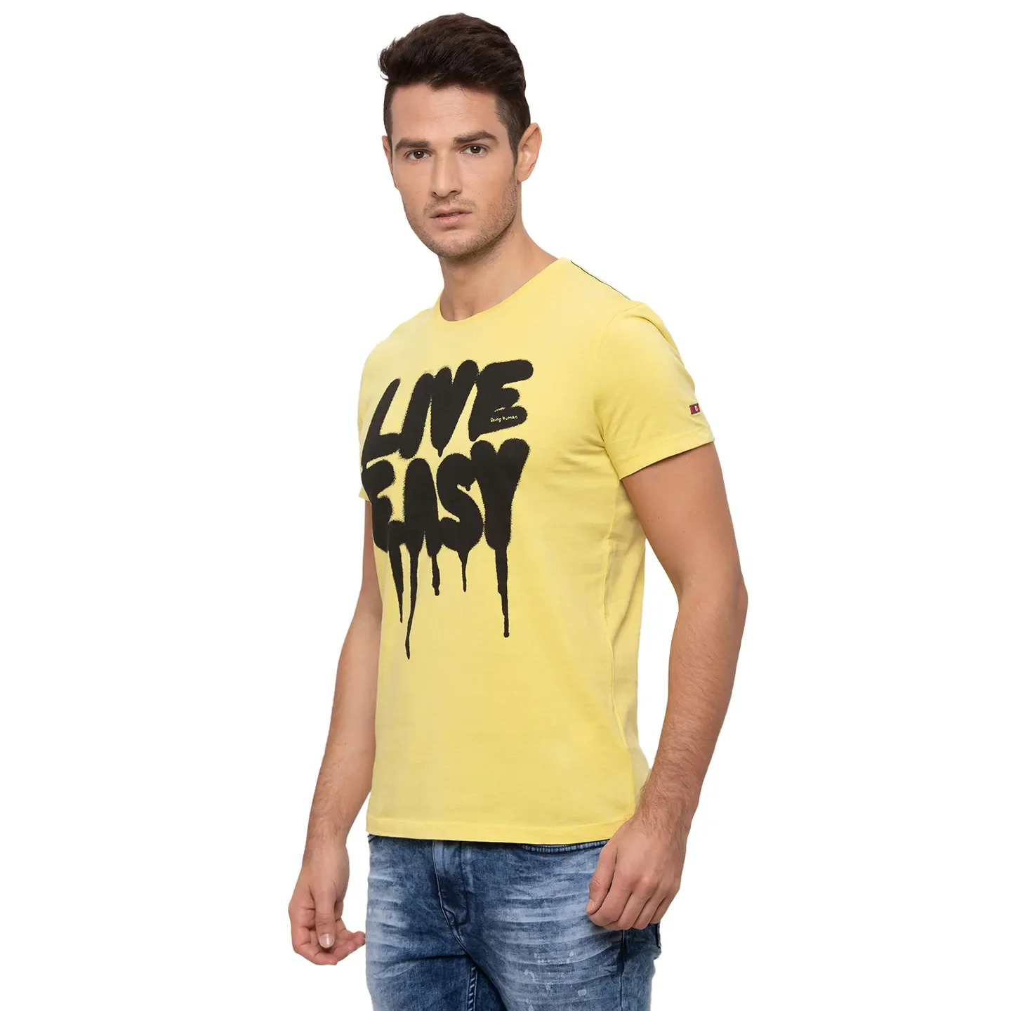 Yellow Regular Fit Men's T-Shirt by Being Human Clothing - Image 4