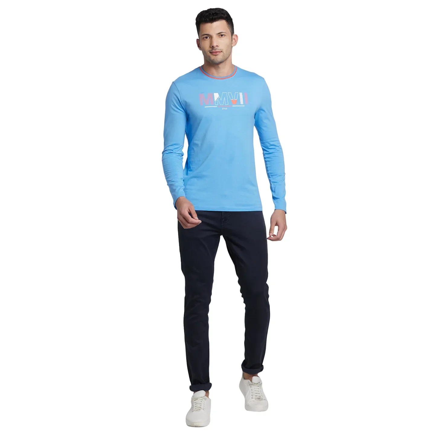 Multicolor Regular Fit Men's Long Sleeves T-Shirt by Being Human Clothing - Image 5