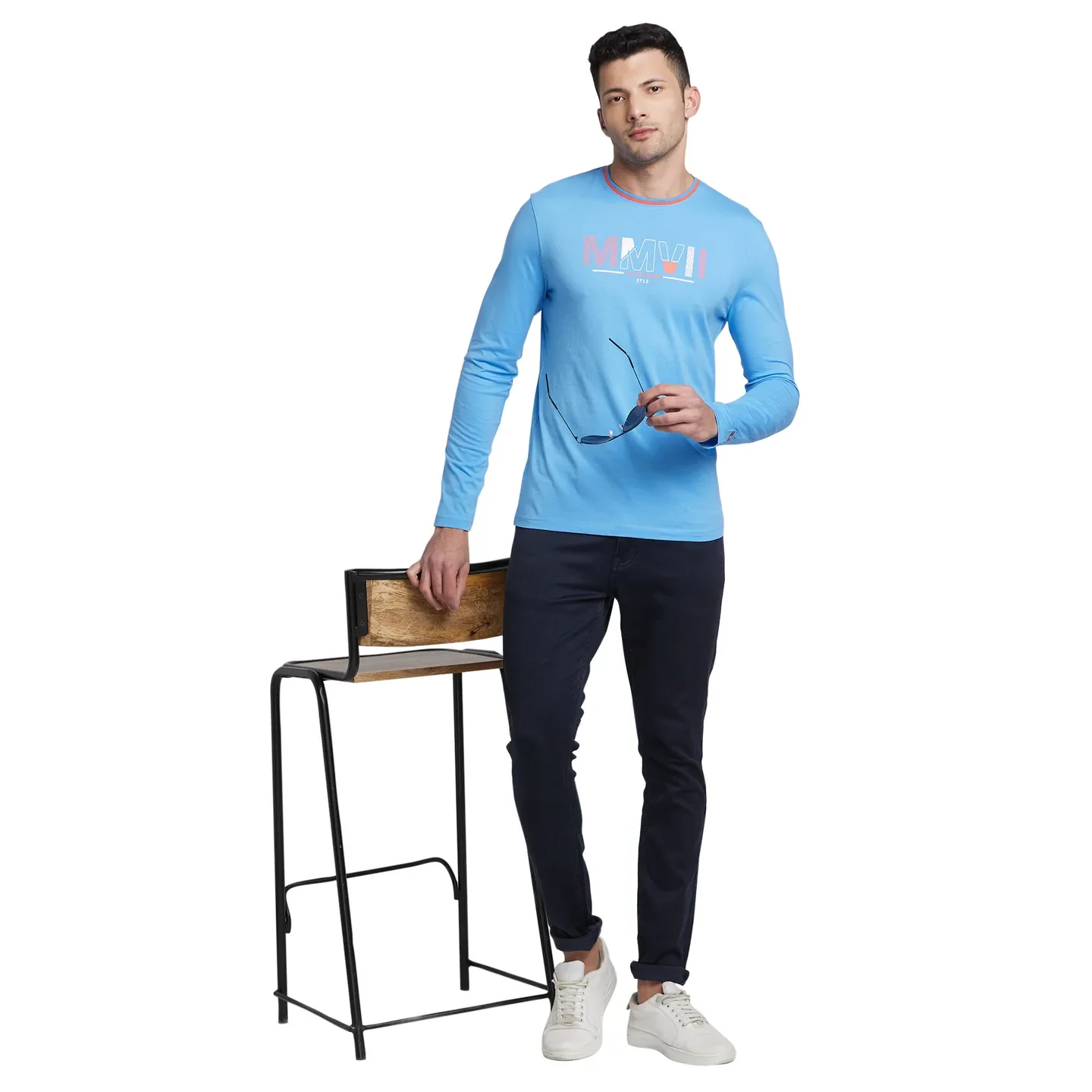 Multicolor Regular Fit Men's Long Sleeves T-Shirt by Being Human Clothing - Image 6
