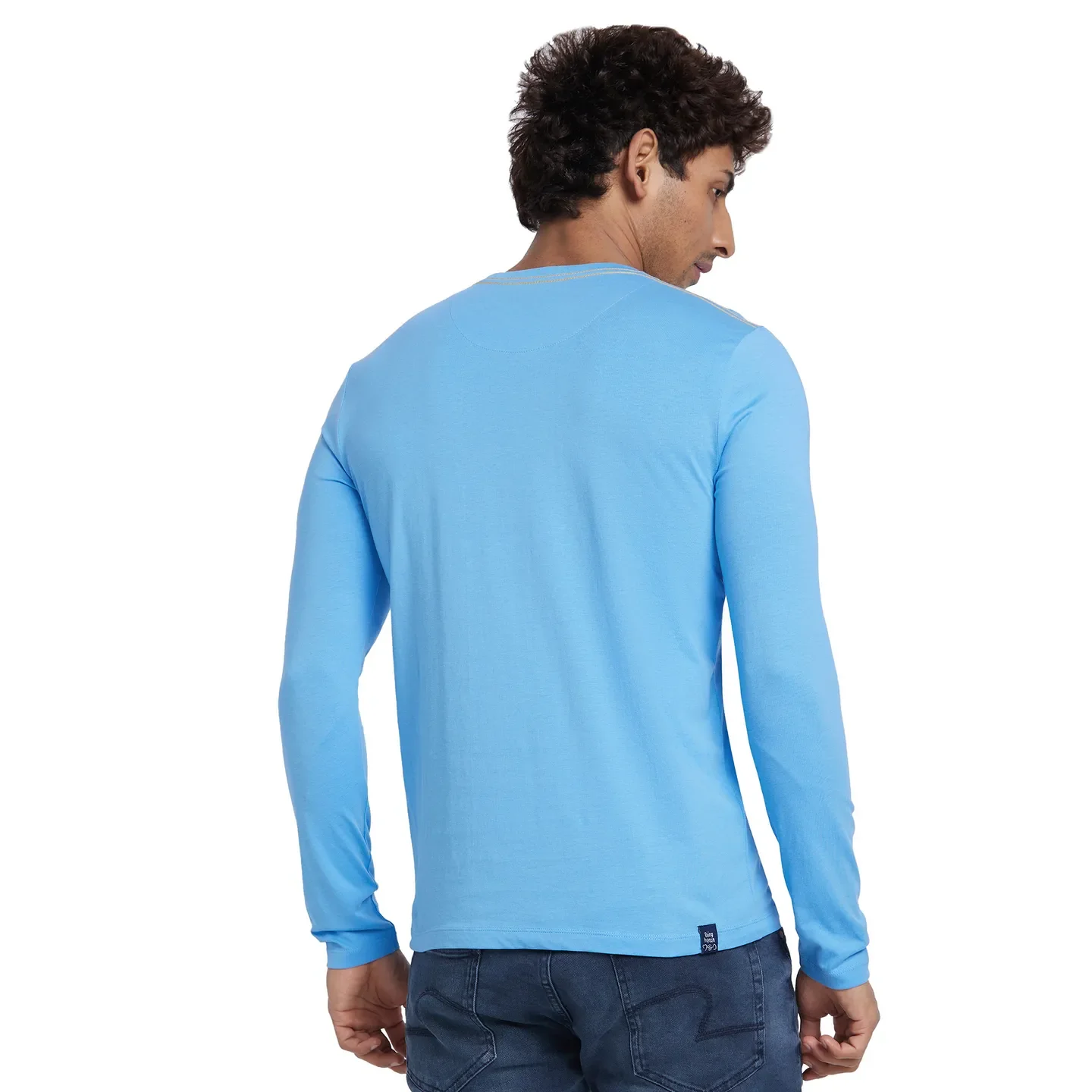 Blue Regular Fit Round Neck Men's T-Shirt by Being Human Clothing - Image 3