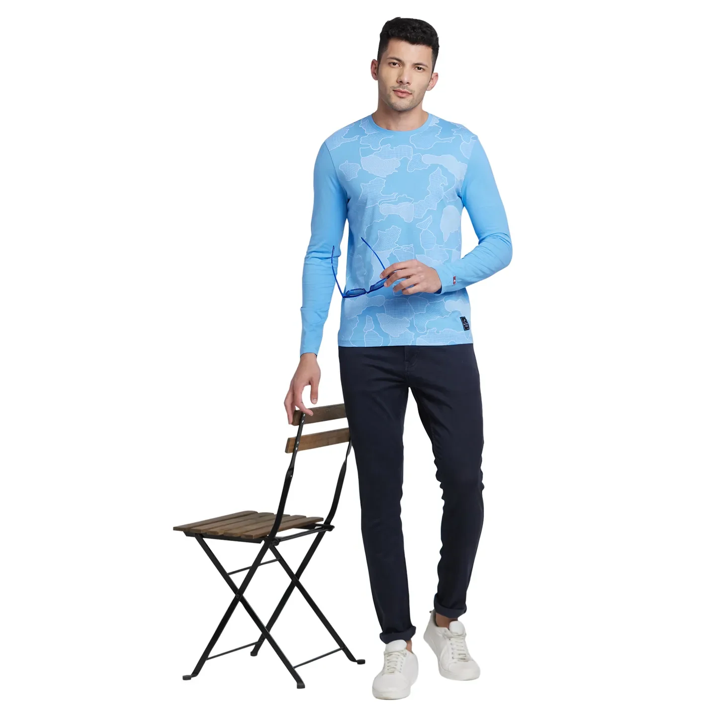 Multicolor Regular Fit Men's Long Sleeves T-Shirt by Being Human Clothing - Image 6