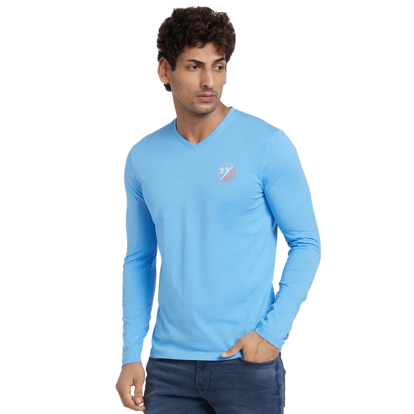 Multicolor Regular Fit Men's Long Sleeves T-Shirt by Being Human Clothing - Image 2