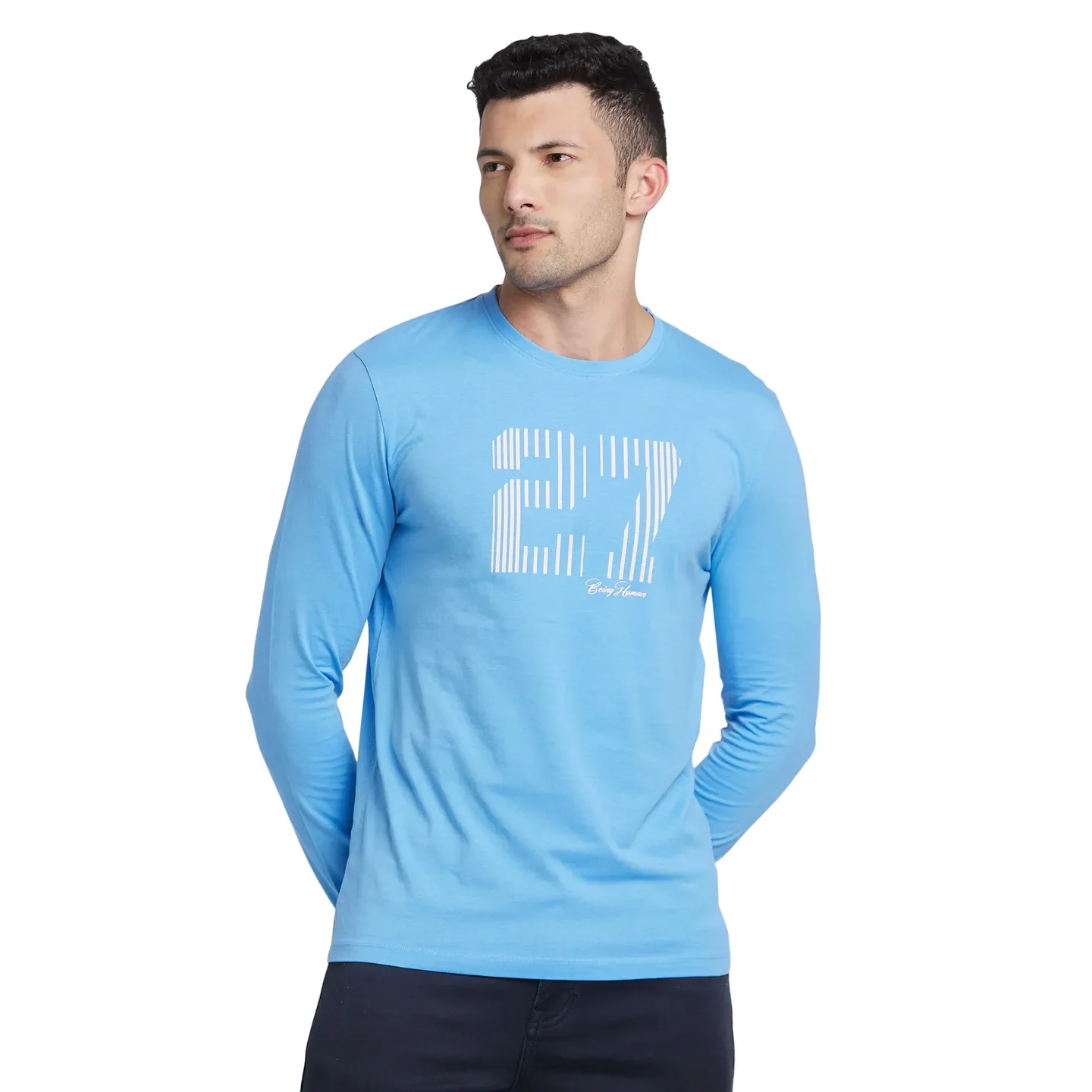 Multicolor Regular Fit Men's Long Sleeves T-Shirt by Being Human Clothing