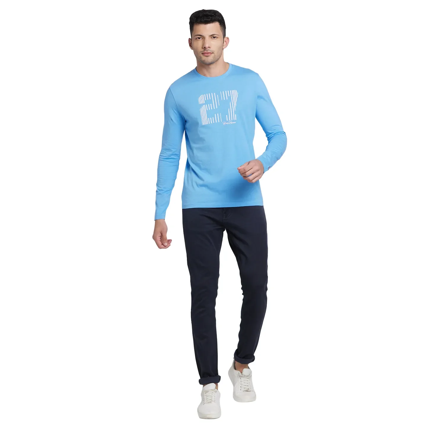 Multicolor Regular Fit Men's Long Sleeves T-Shirt by Being Human Clothing - Image 5