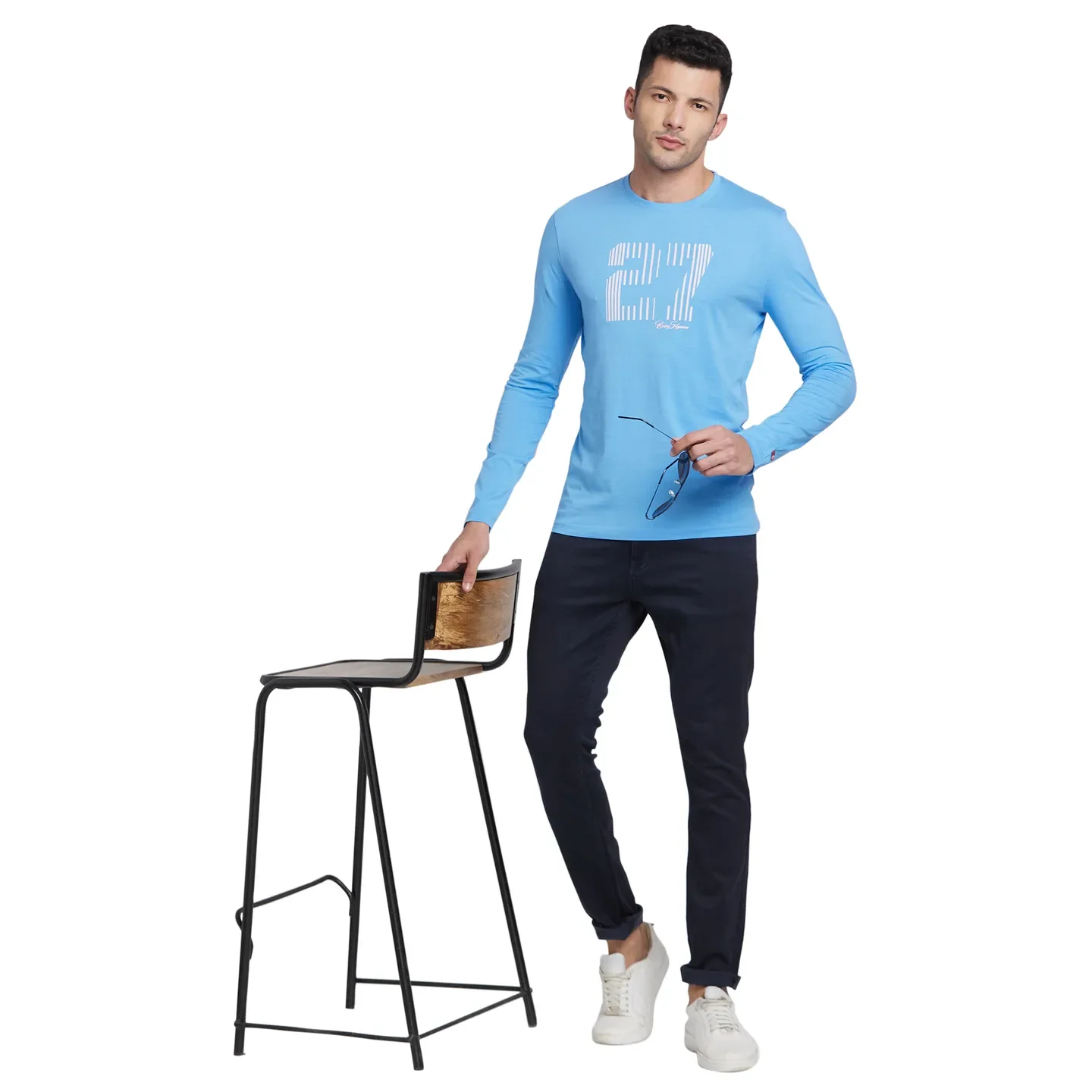 Multicolor Regular Fit Men's Long Sleeves T-Shirt by Being Human Clothing - Image 6