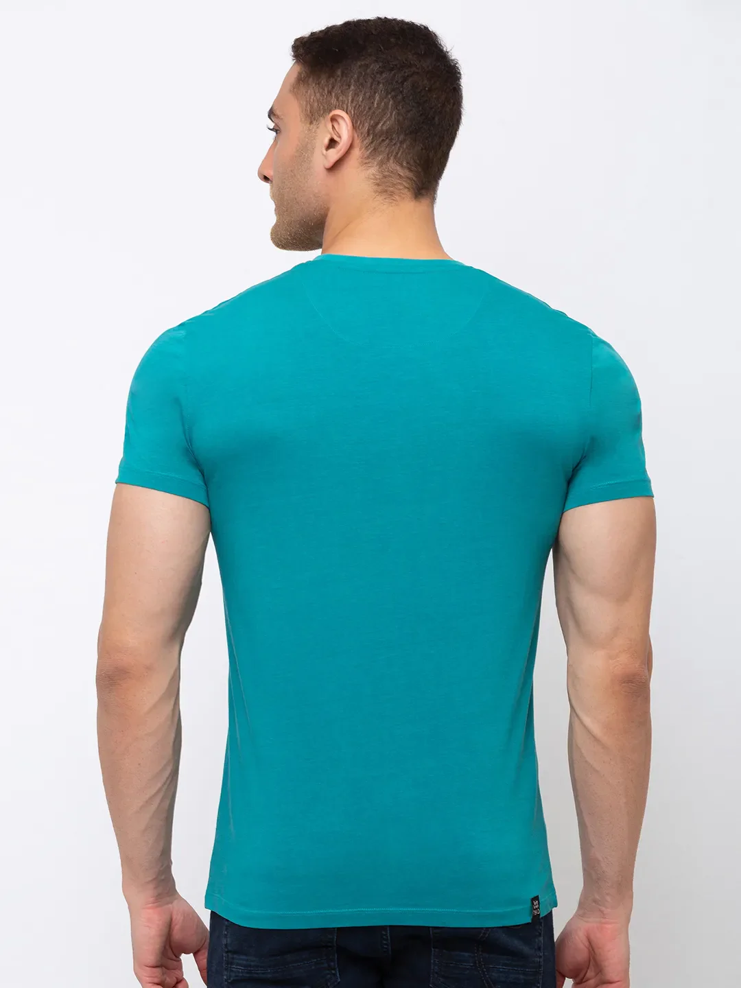 Green Regular Fit Men's Short Sleeves T-Shirt by Being Human Clothing - Image 4