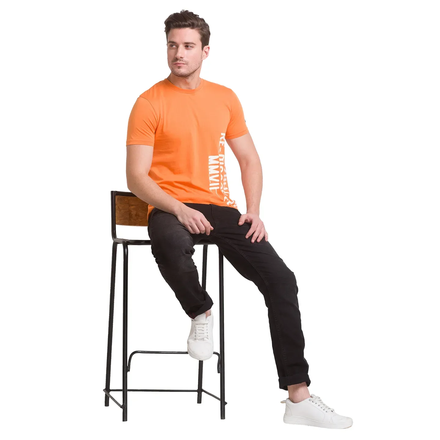 Amber Glow Regular Fit Round Neck Mens' T-Shirt by Being Human Clothing - Image 2