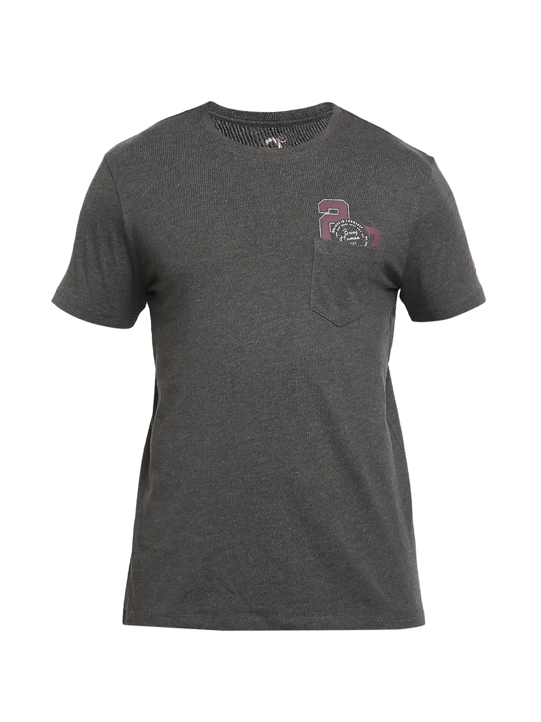 Grey Regular Fit Men's Short Sleeves T-Shirt by Being Human Clothing - Image 7
