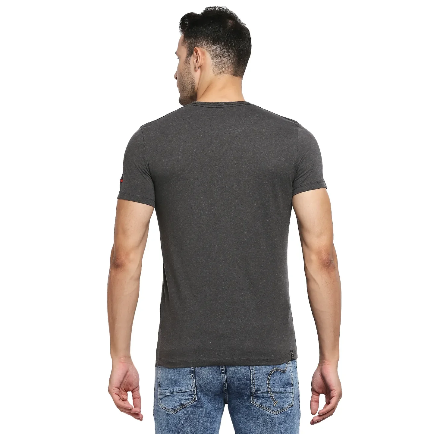 Grey Regular Fit Men's Short Sleeves T-Shirt by Being Human Clothing - Image 4