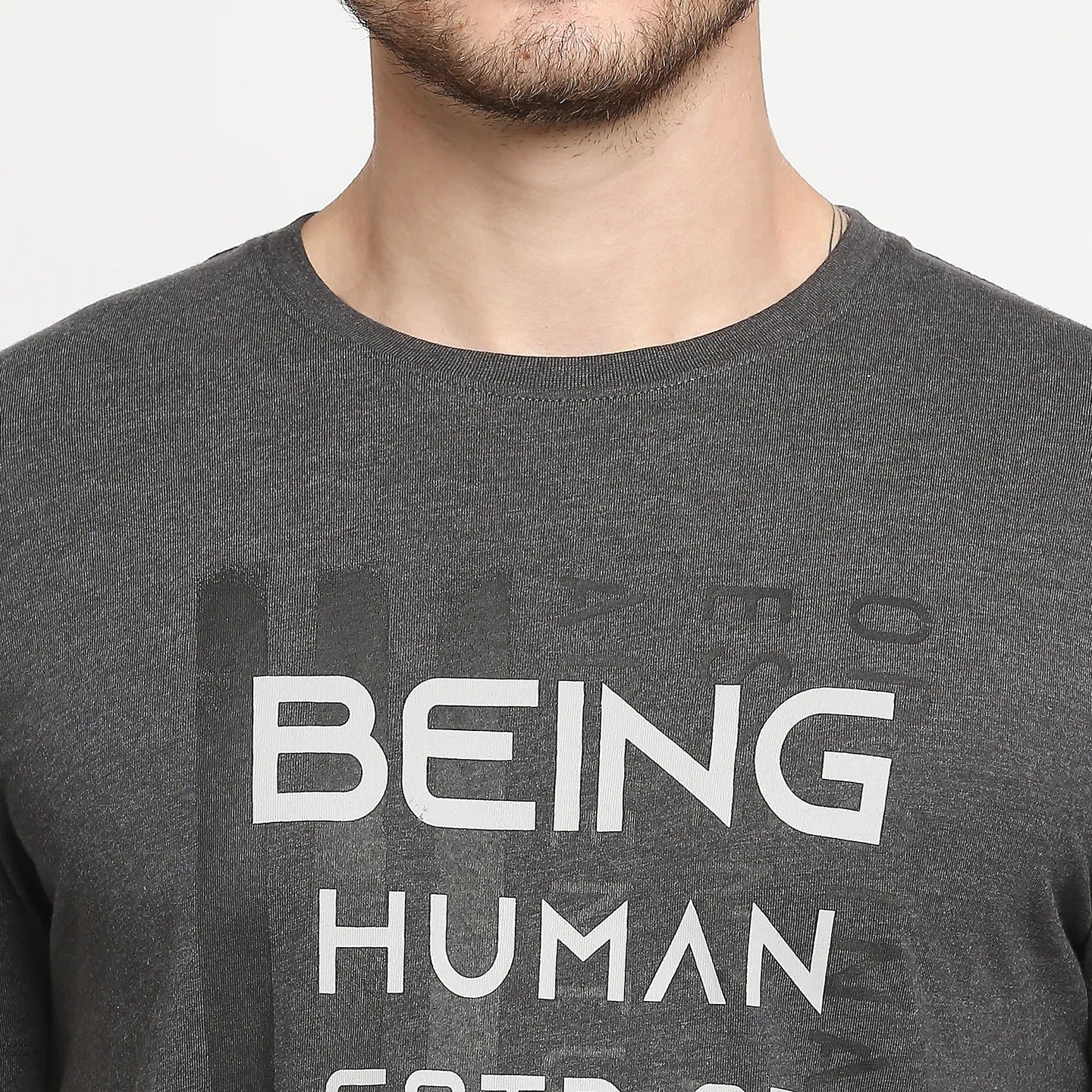 Grey Regular Fit Men's Short Sleeves T-Shirt by Being Human Clothing - Image 5