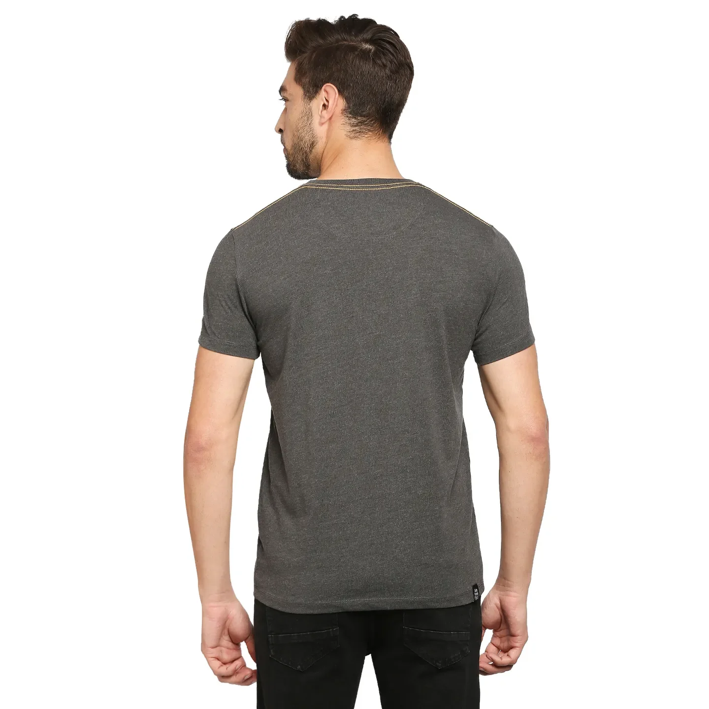 Grey Regular Fit Men's Short Sleeves T-Shirt by Being Human Clothing - Image 4