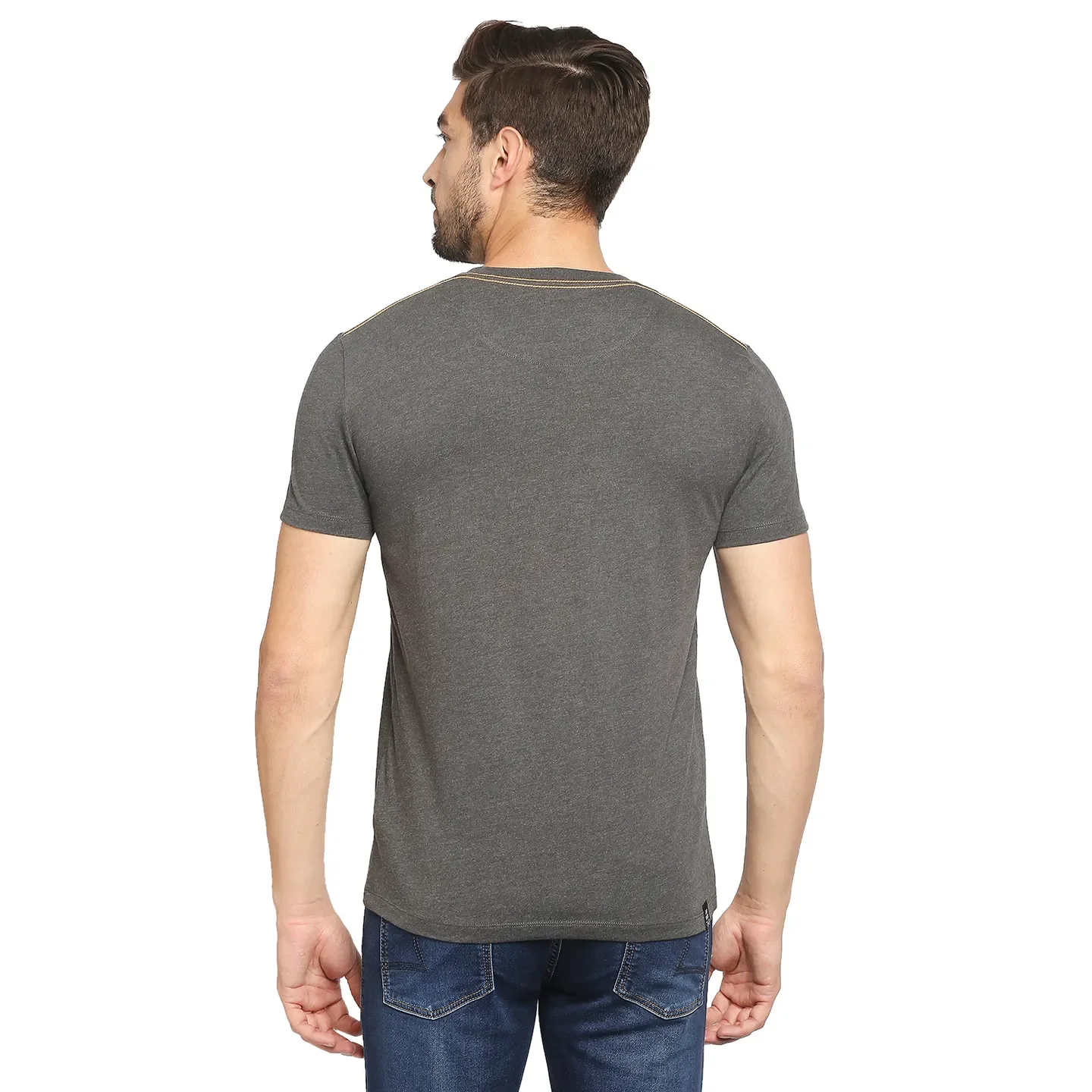 Grey Regular Fit Men's Short Sleeves T-Shirt by Being Human Clothing - Image 4