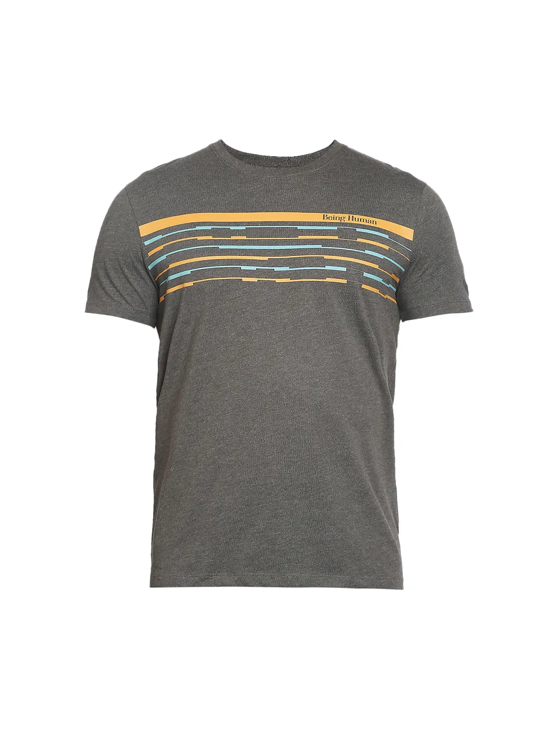 Grey Regular Fit Men's Short Sleeves T-Shirt by Being Human Clothing - Image 7