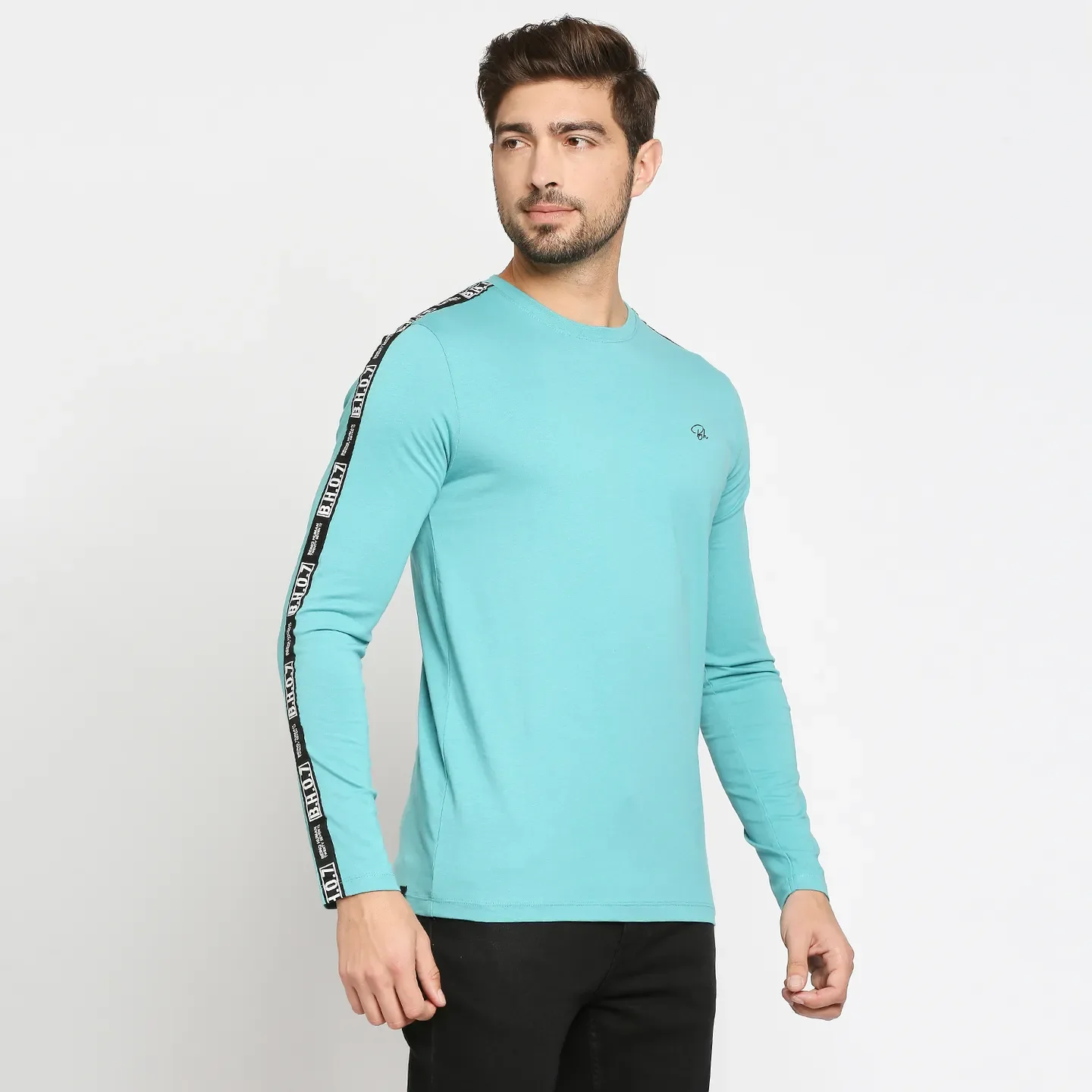 Blue Regular Fit Men's Long Sleeves T-Shirt by Being Human Clothing - Image 4