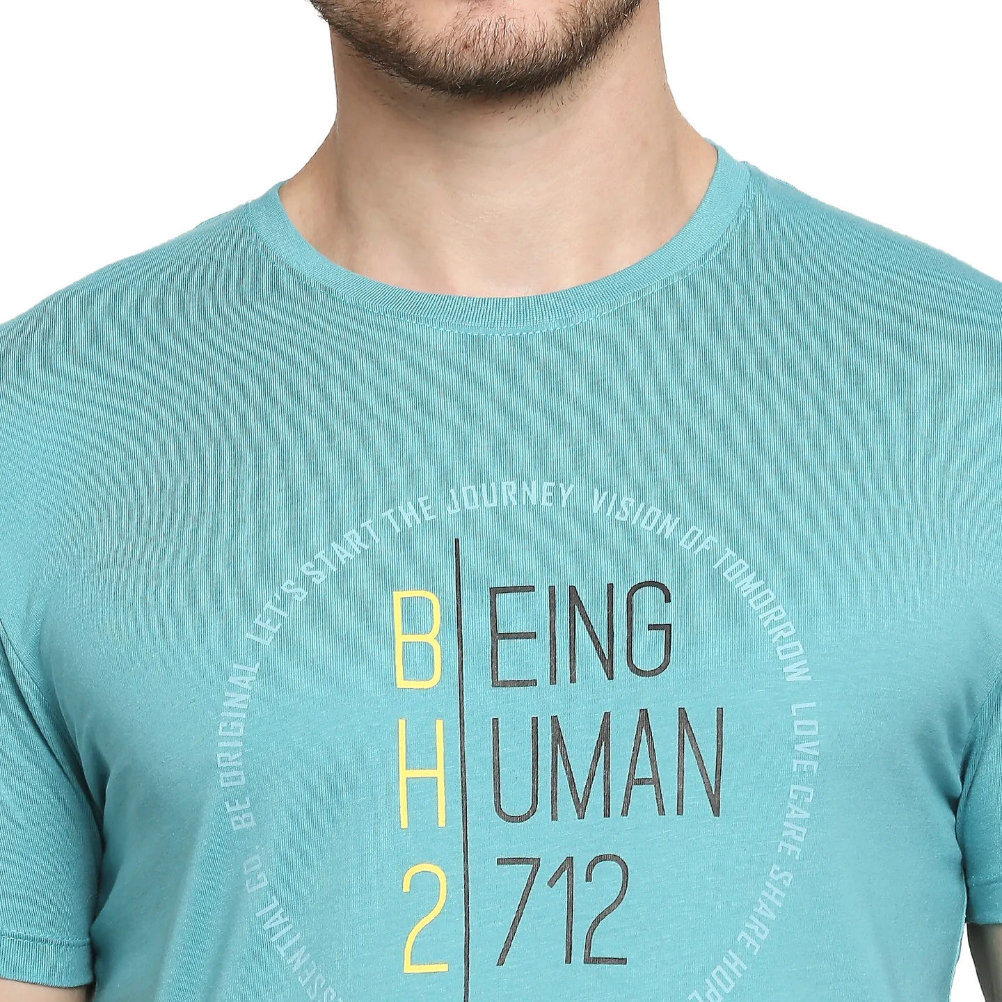 Blue Regular Fit Men's Short Sleeves T-Shirt by Being Human Clothing - Image 2