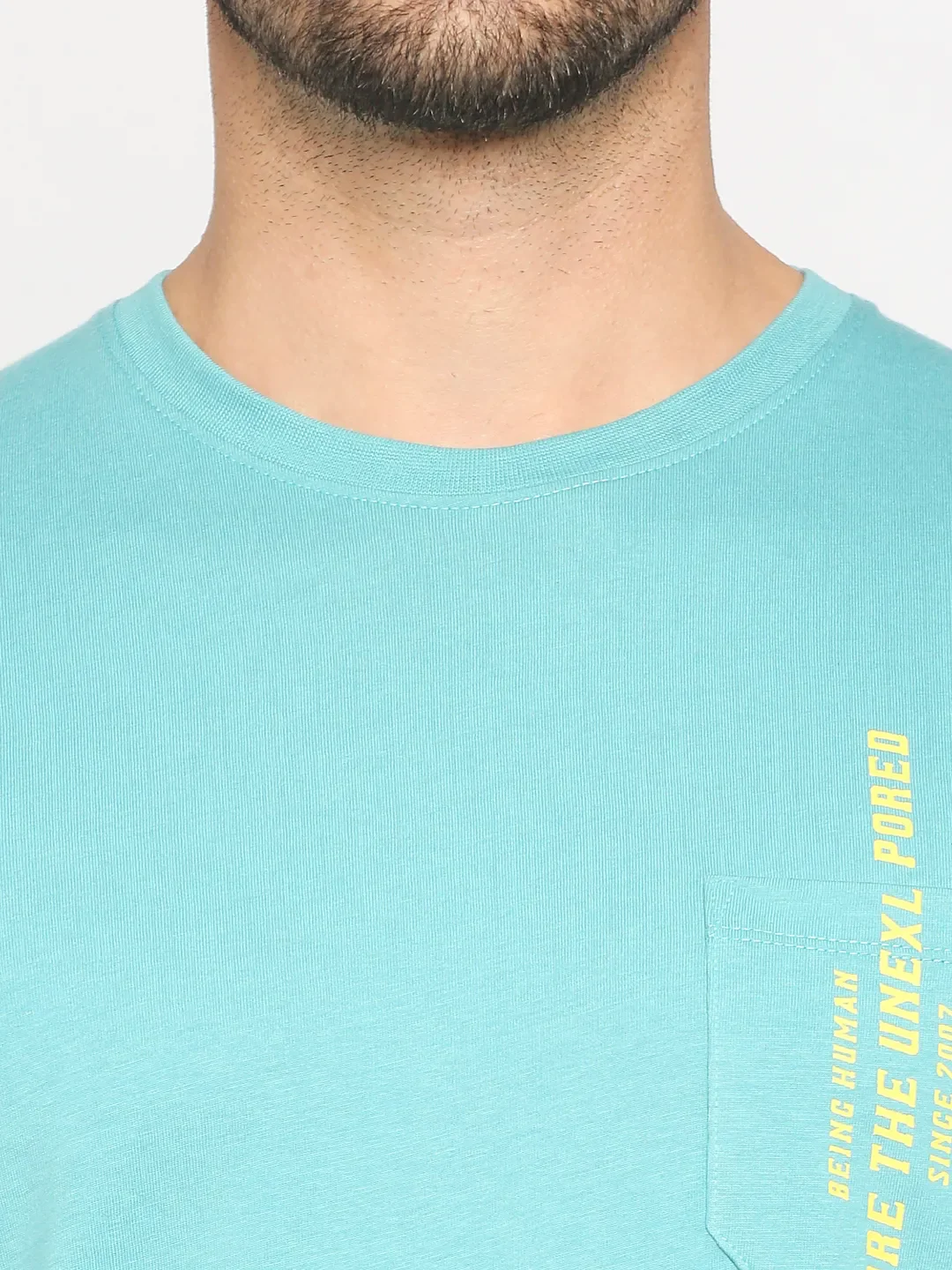Blue Regular Fit Men's Short Sleeves T-Shirt by Being Human Clothing - Image 5