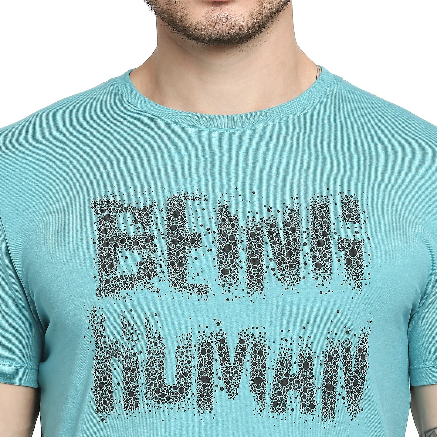Blue Regular Fit Men's Short Sleeves T-Shirt by Being Human Clothing - Image 3