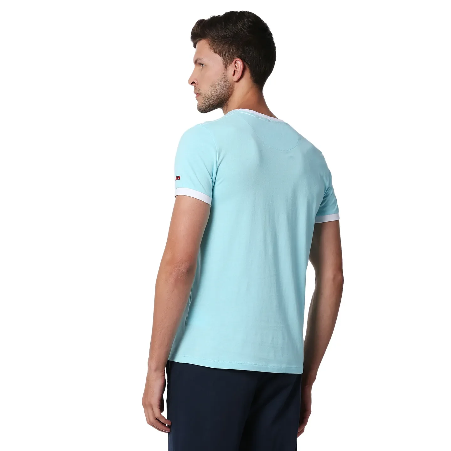 Blue Regular Fit Men's Short Sleeves T-Shirt by Being Human Clothing - Image 3