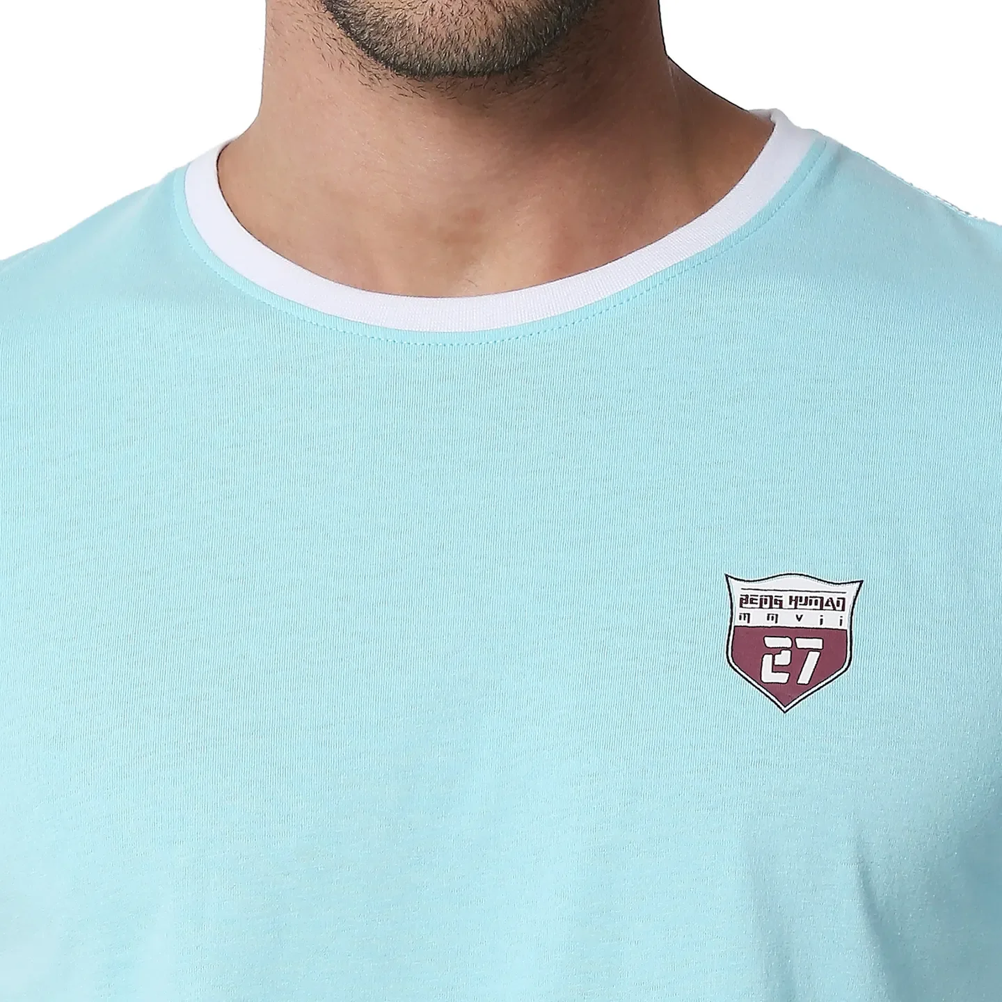 Blue Regular Fit Men's Short Sleeves T-Shirt by Being Human Clothing - Image 4