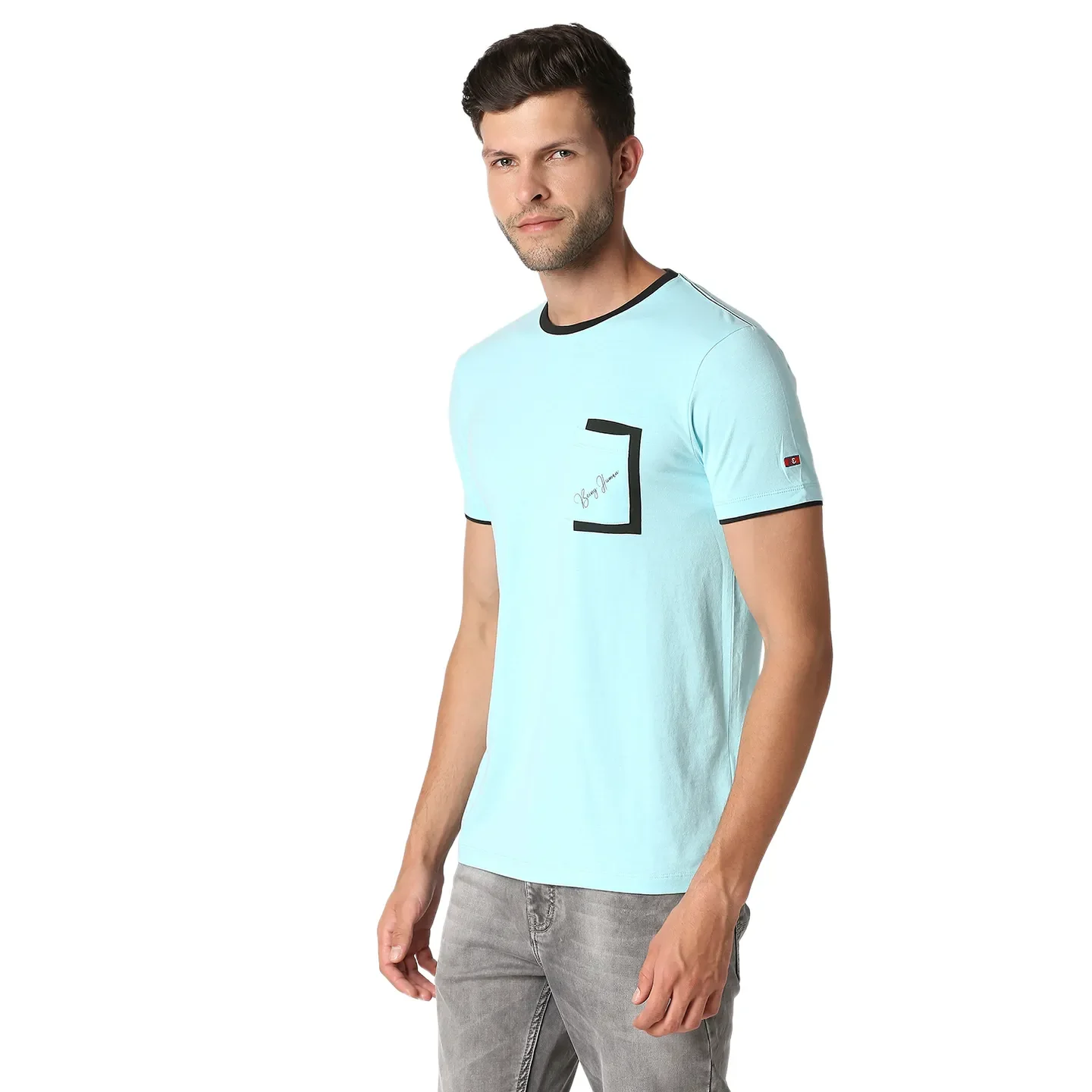 Blue Regular Fit Men's Short Sleeves T-Shirt by Being Human Clothing - Image 2