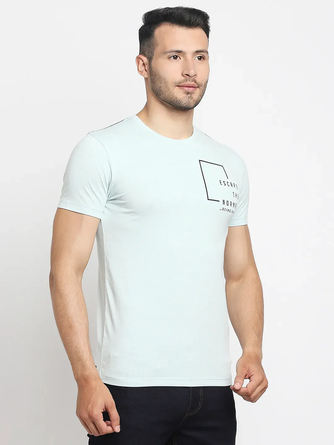 Grey Regular Fit Men's Short Sleeves T-Shirt by Being Human Clothing - Image 3