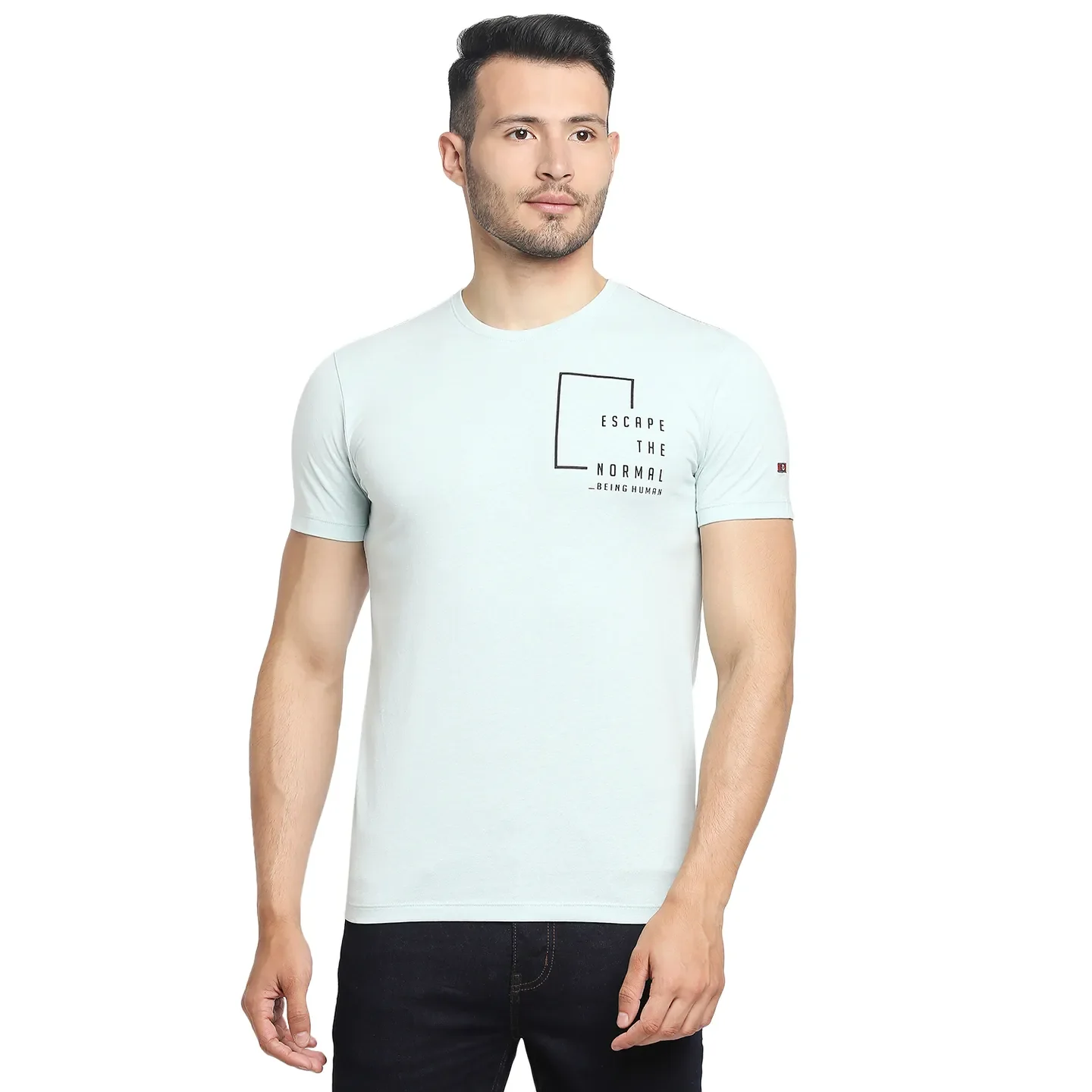 Grey Regular Fit Men's Short Sleeves T-Shirt by Being Human Clothing - Image 7