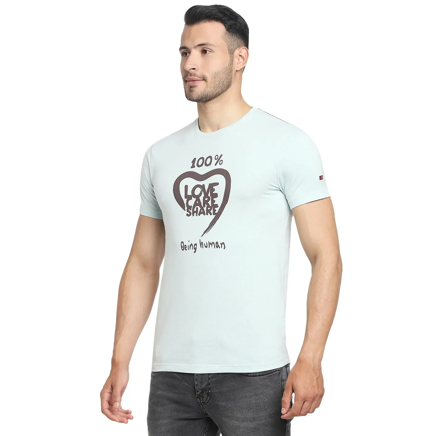 Grey Regular Fit Men's Short Sleeves T-Shirt by Being Human Clothing - Image 2