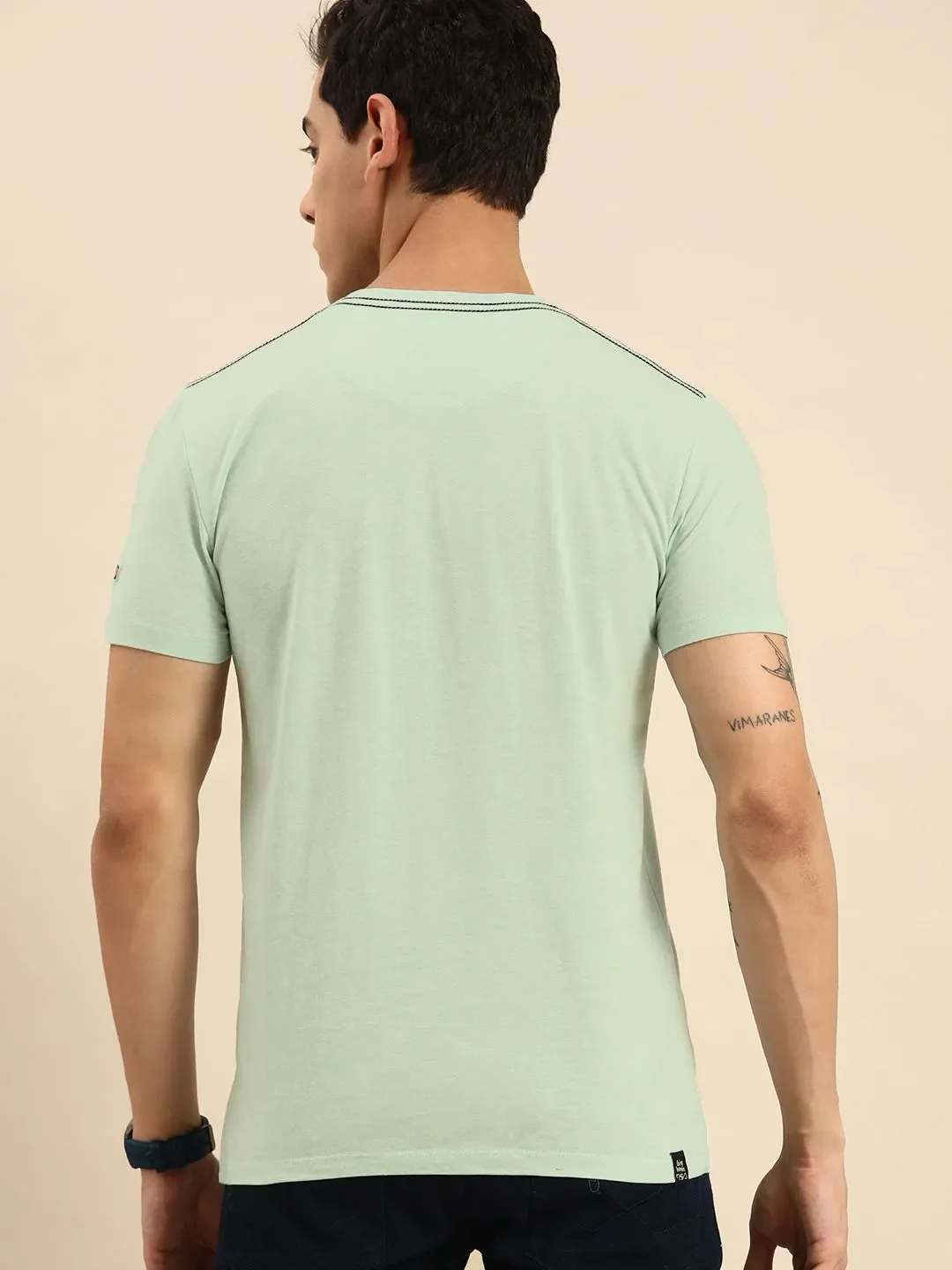 Grey Regular Fit Men's Short Sleeves T-Shirt by Being Human Clothing - Image 3