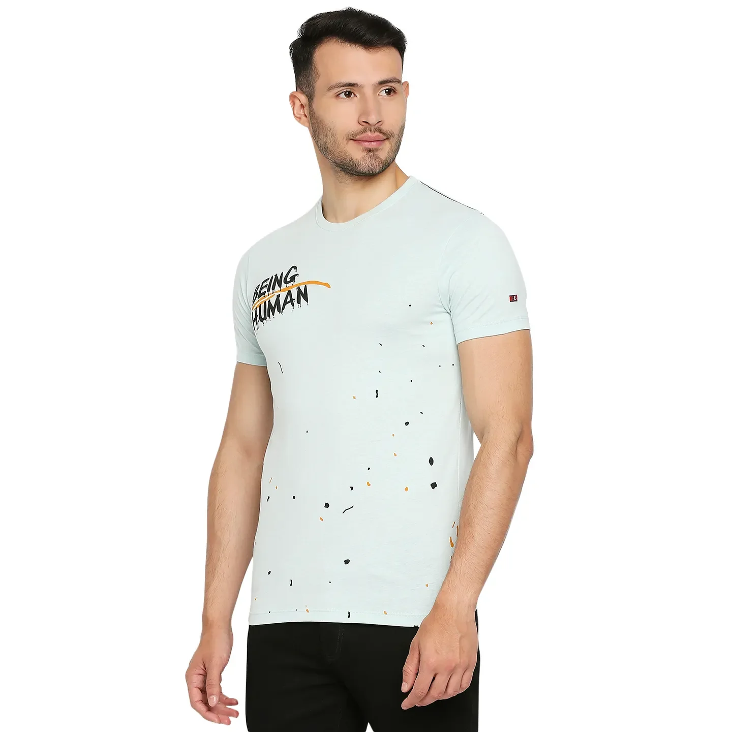 Grey Regular Fit Men's Short Sleeves T-Shirt by Being Human Clothing - Image 2