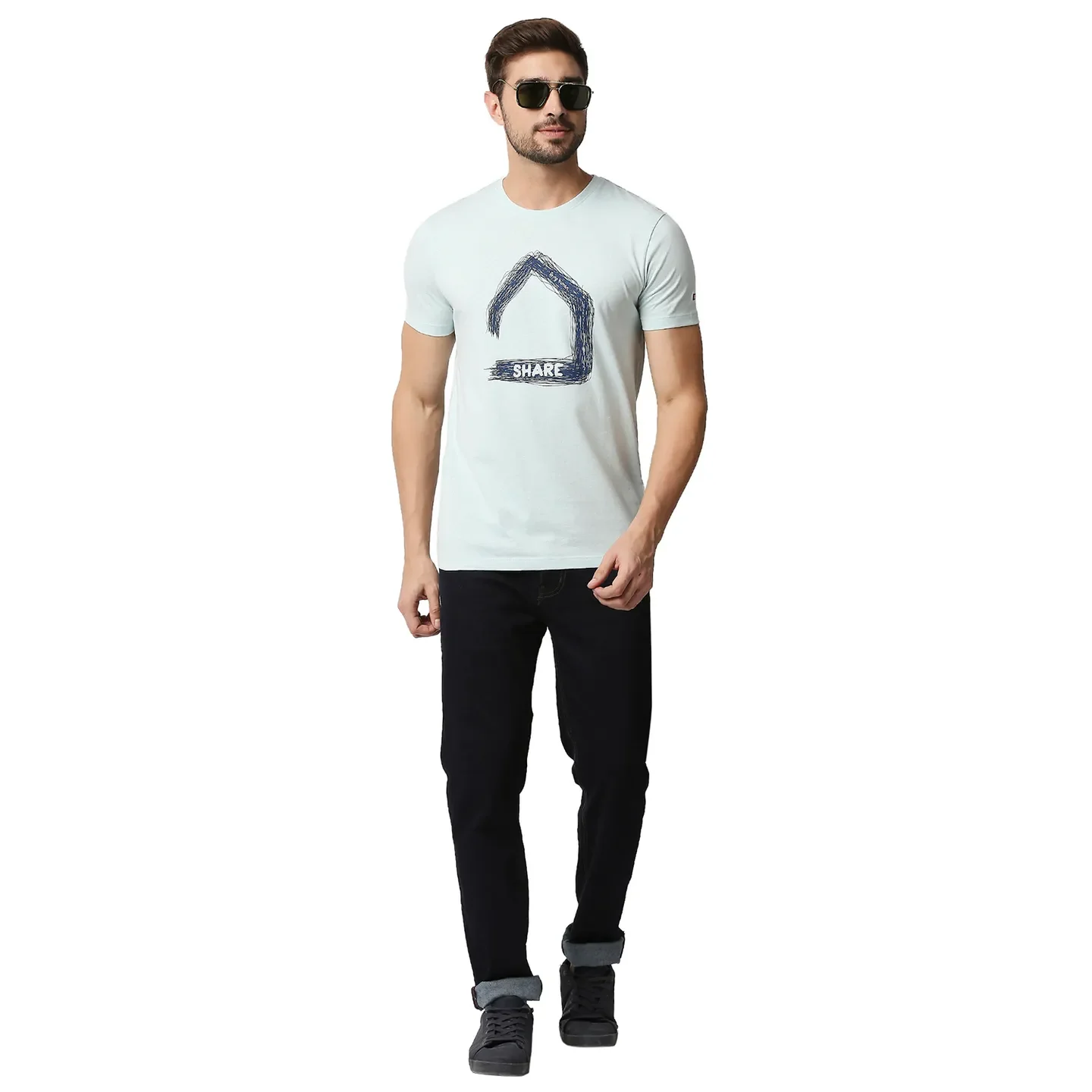 Grey Regular Fit Men's Short Sleeves T-Shirt by Being Human Clothing - Image 6