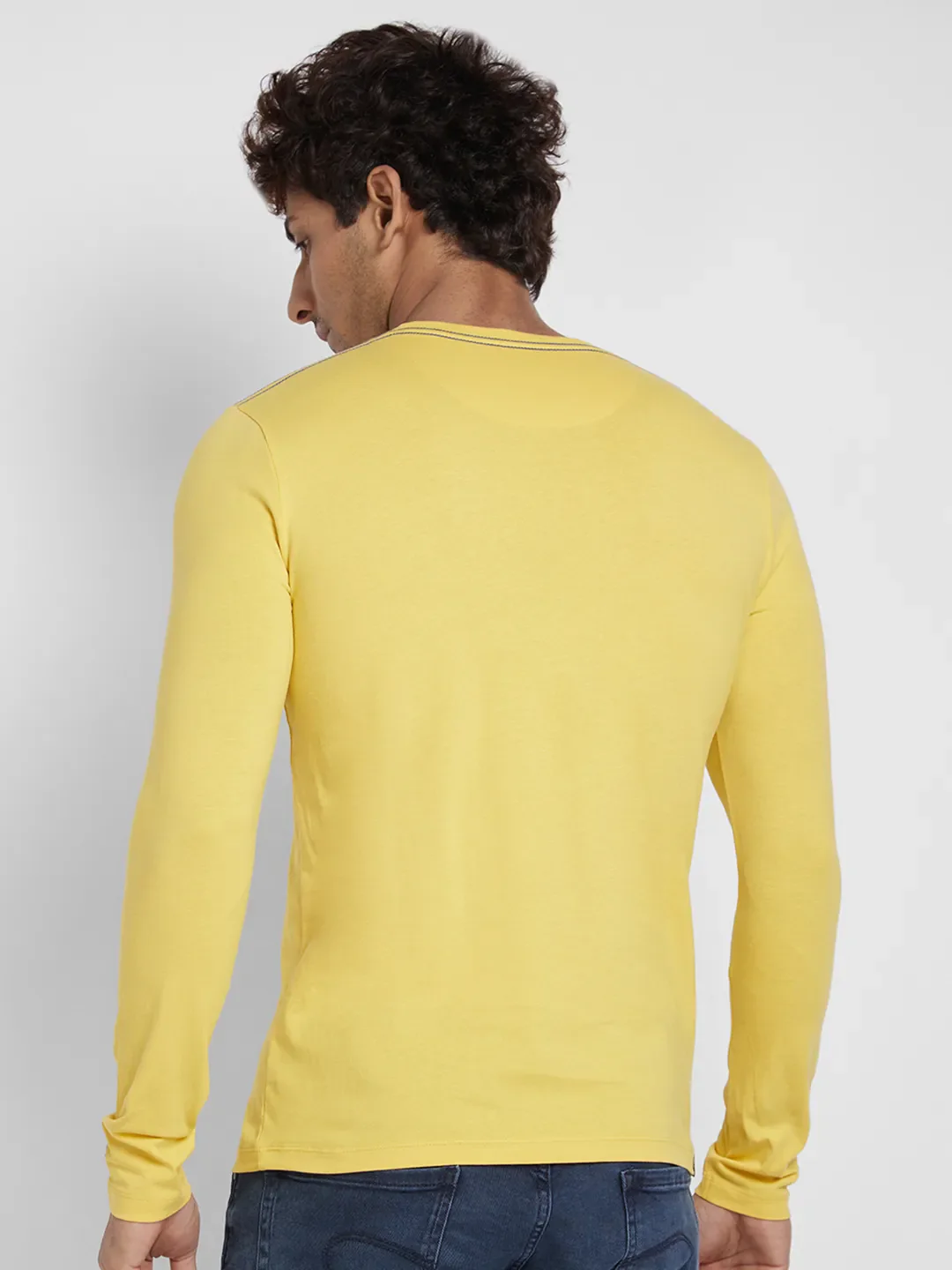 Blue Regular Fit Men's Long Sleeves T-Shirt by Being Human Clothing - Image 3