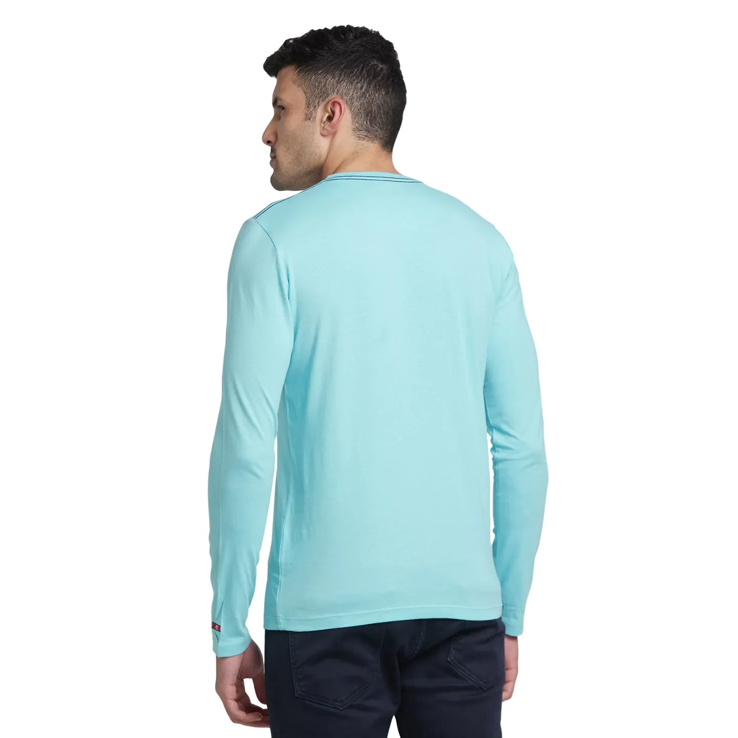 Blue Regular Fit Men's Long Sleeves T-Shirt by Being Human Clothing - Image 3
