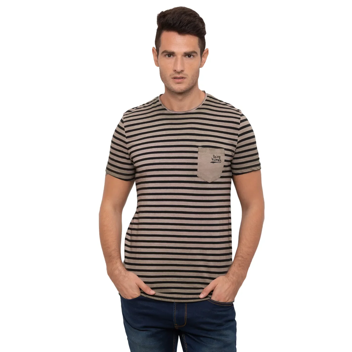 Green Regular Fit Men's T-Shirt by Being Human Clothing