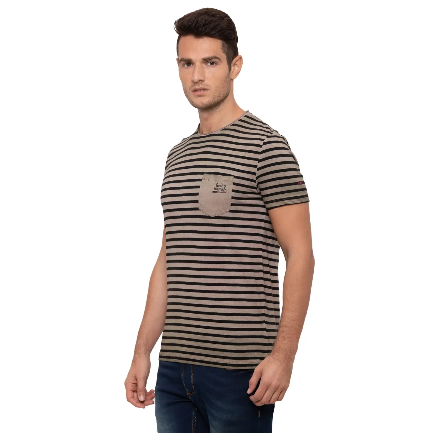 Green Regular Fit Men's T-Shirt by Being Human Clothing - Image 4