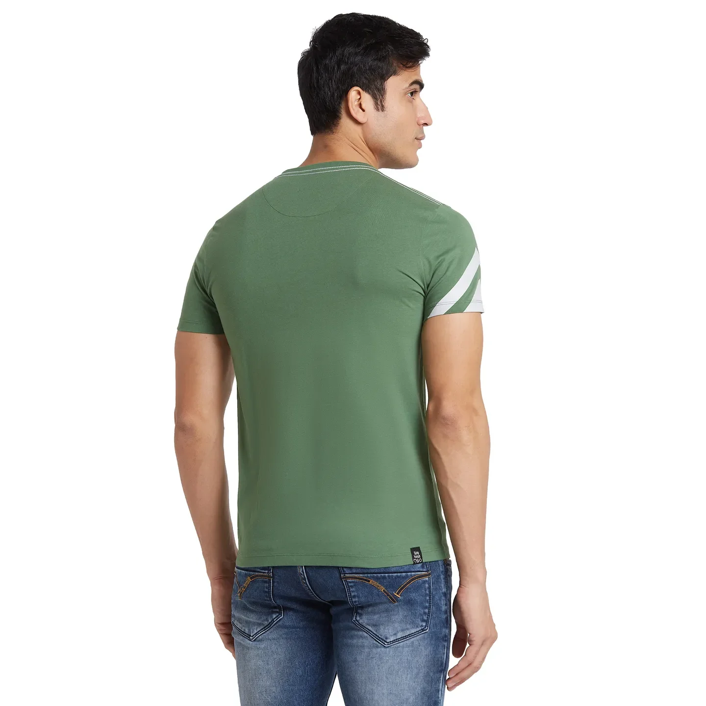 Green Regular Fit Men's Short Sleeves T-Shirt by Being Human Clothing - Image 3